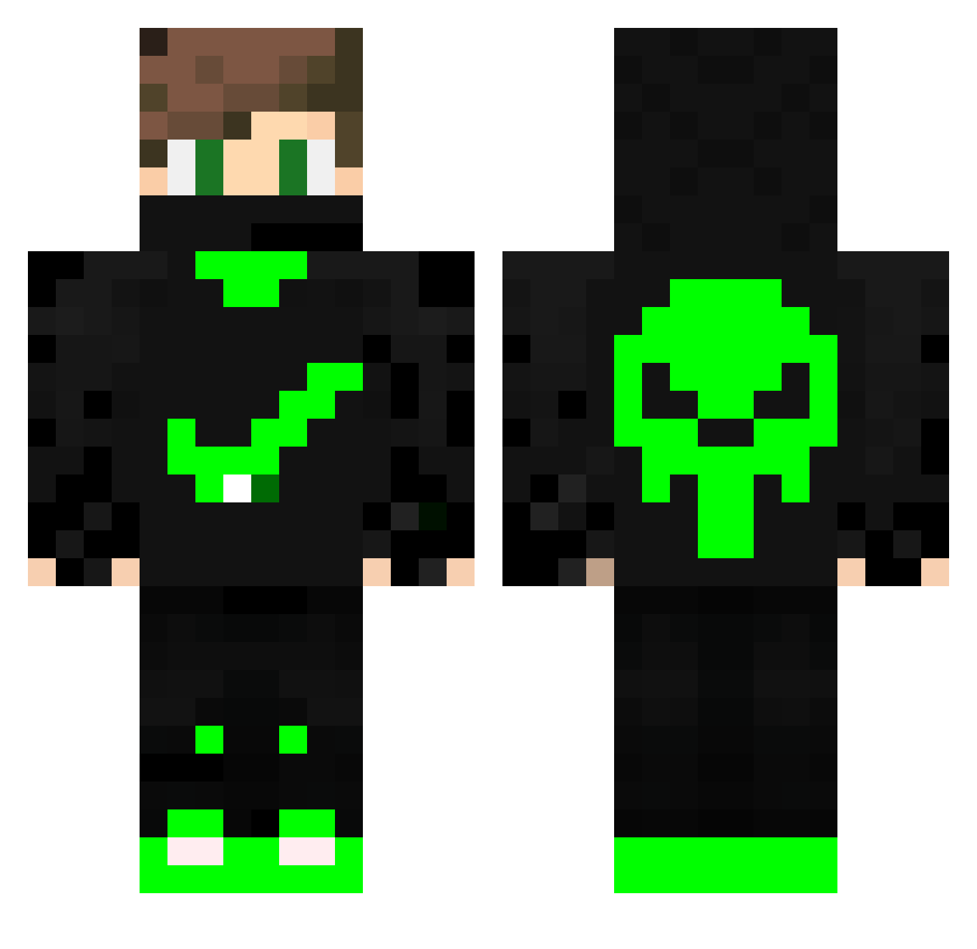 NeoXKKnight Minecraft skin, front and back view
