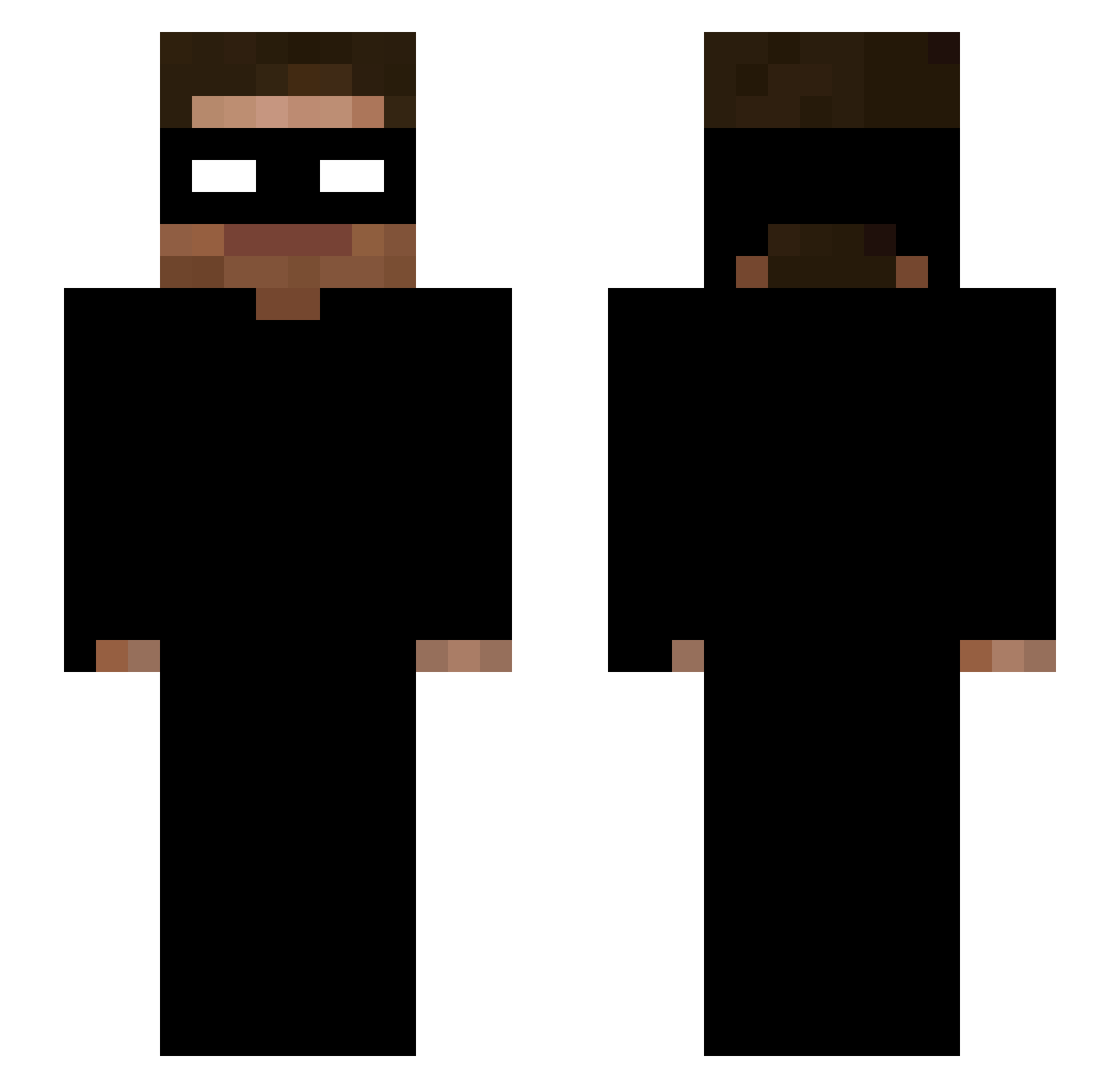 m0NrES Minecraft skin, front and back view