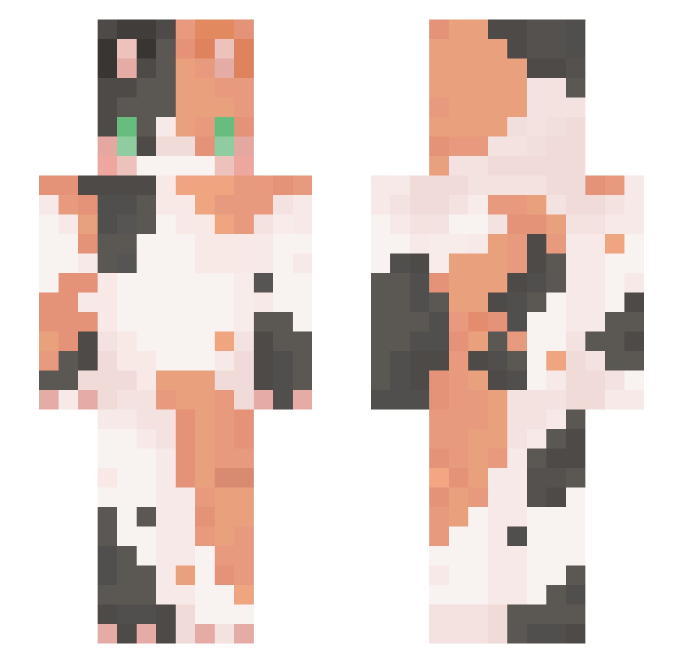 yorrycat Minecraft skin, front and back view