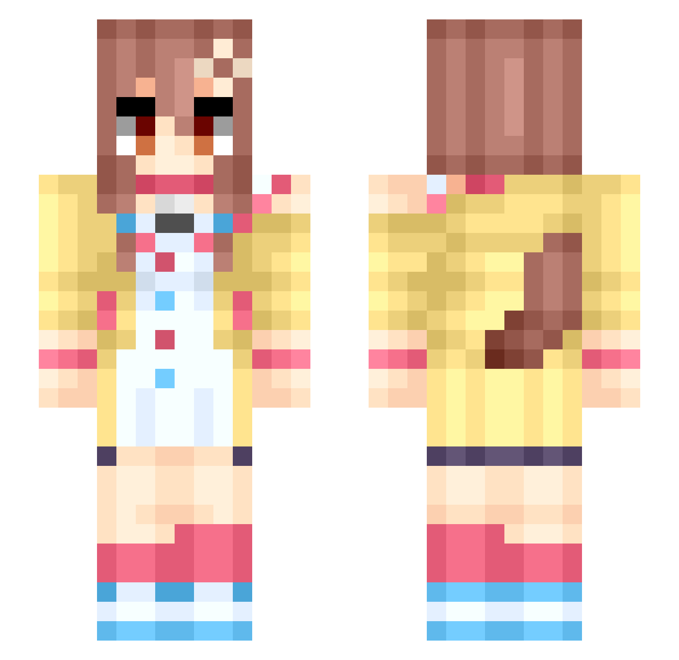 atoxn Minecraft skin, front and back view