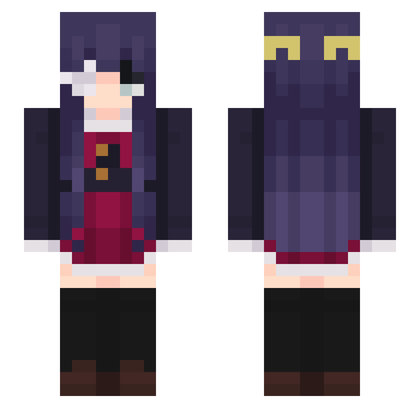 ChrisThePrince Minecraft skin, front and back view