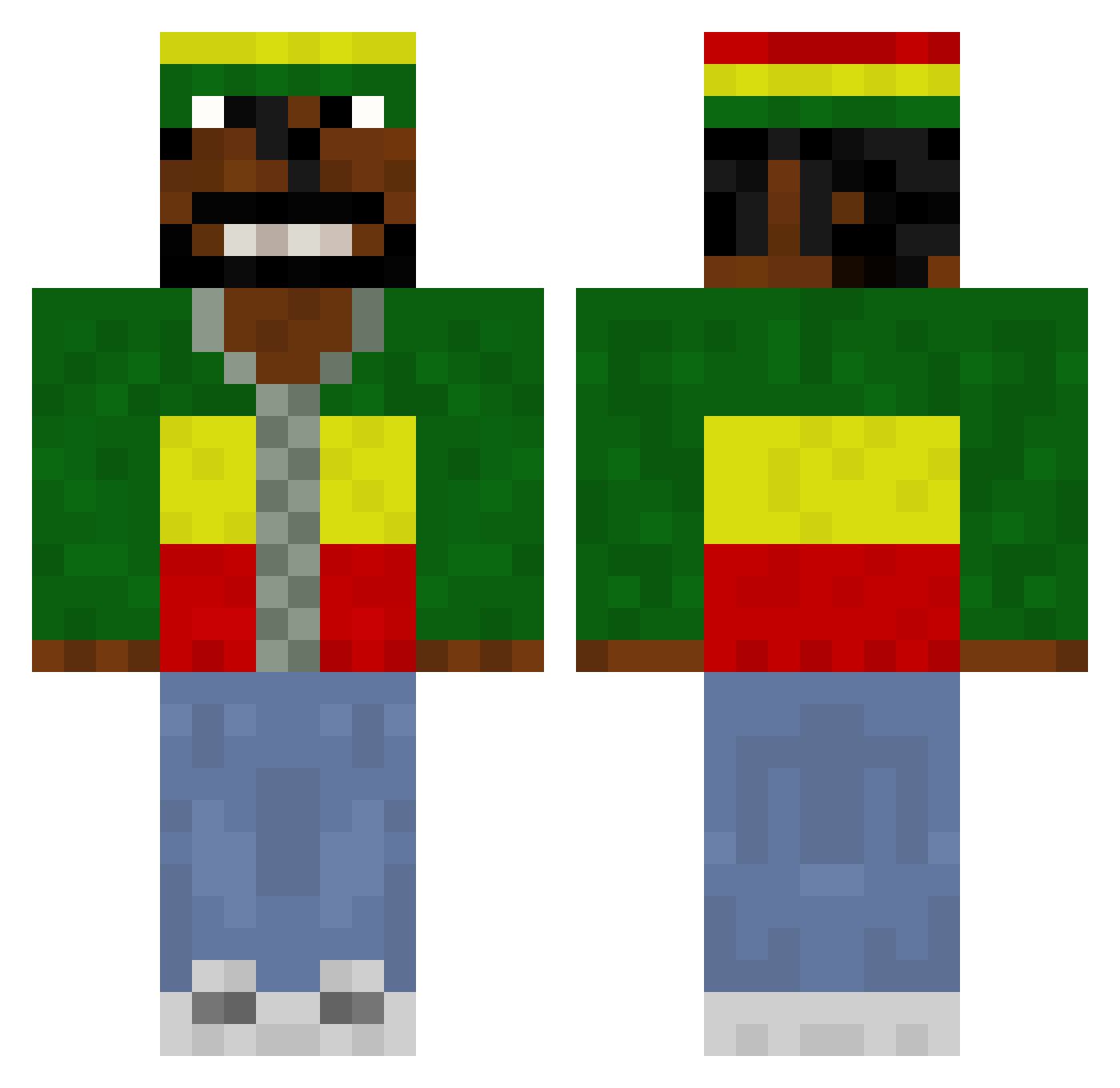 freshfrog3811 Minecraft skin, front and back view