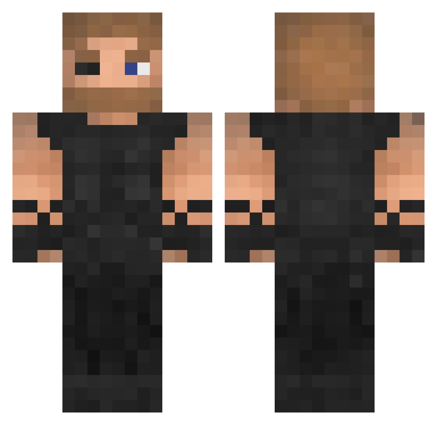Bapish Minecraft skin, front and back view