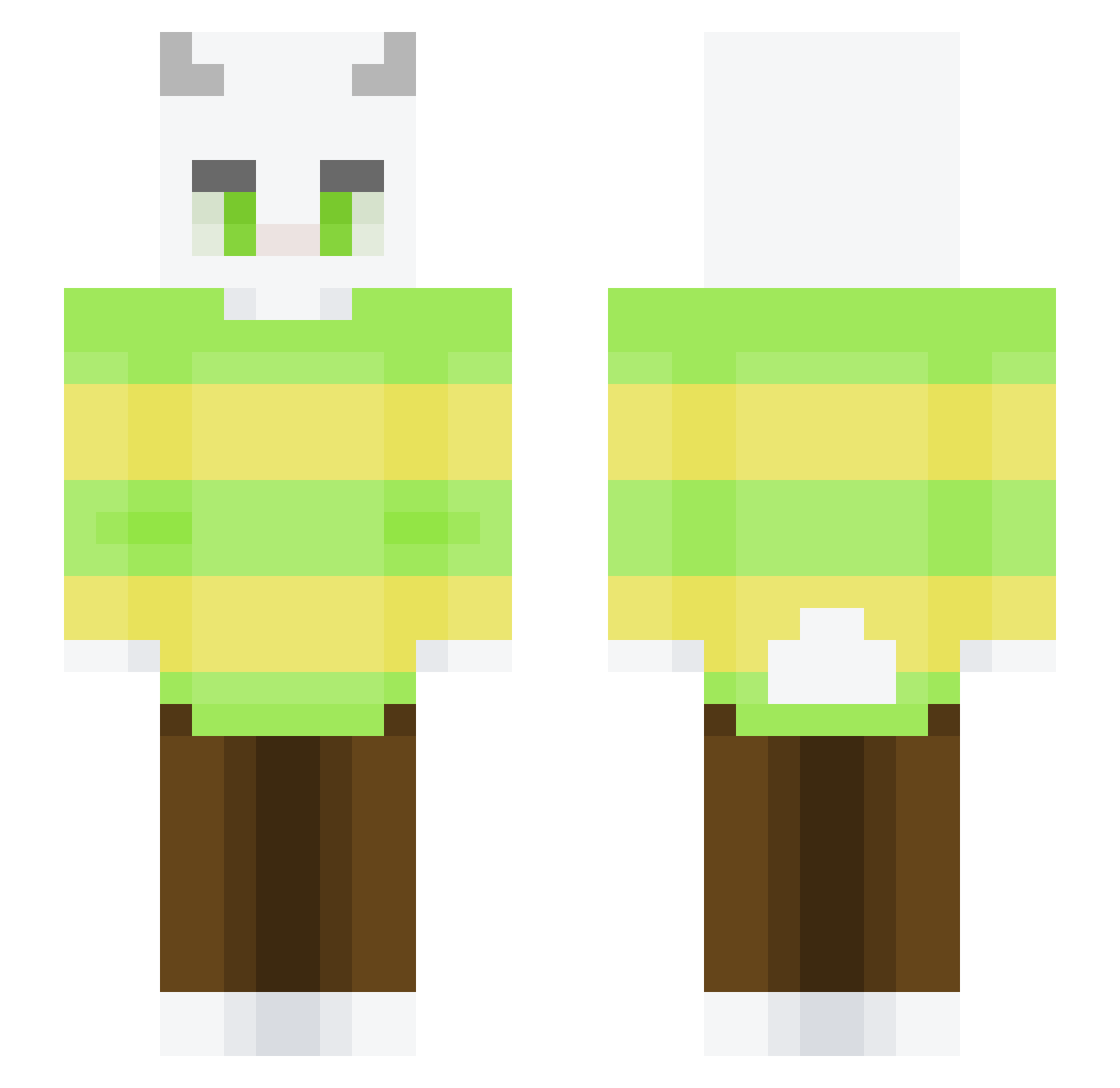 Bkqq Minecraft skin, front and back view