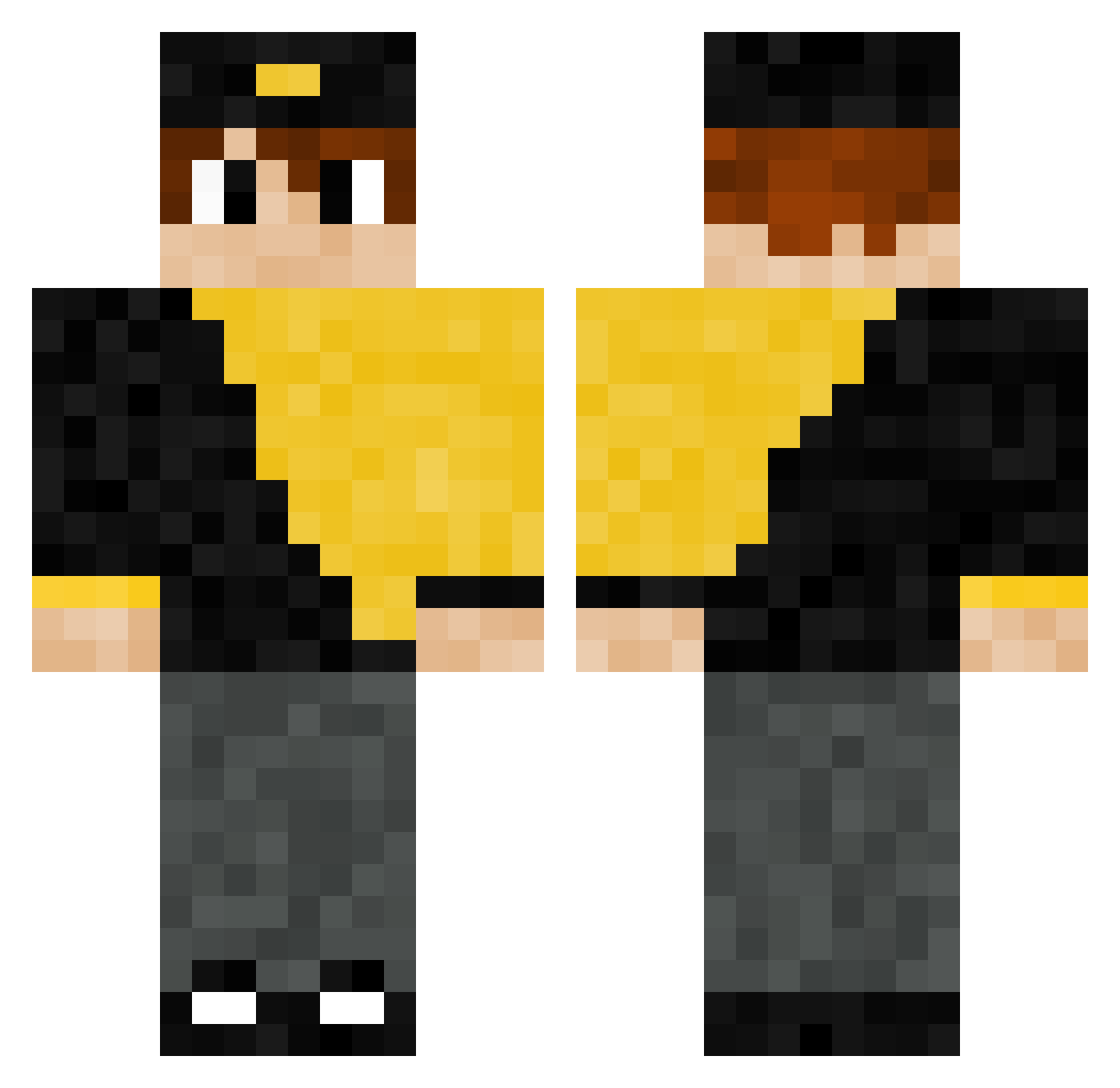 Wouterjelle Minecraft skin, front and back view