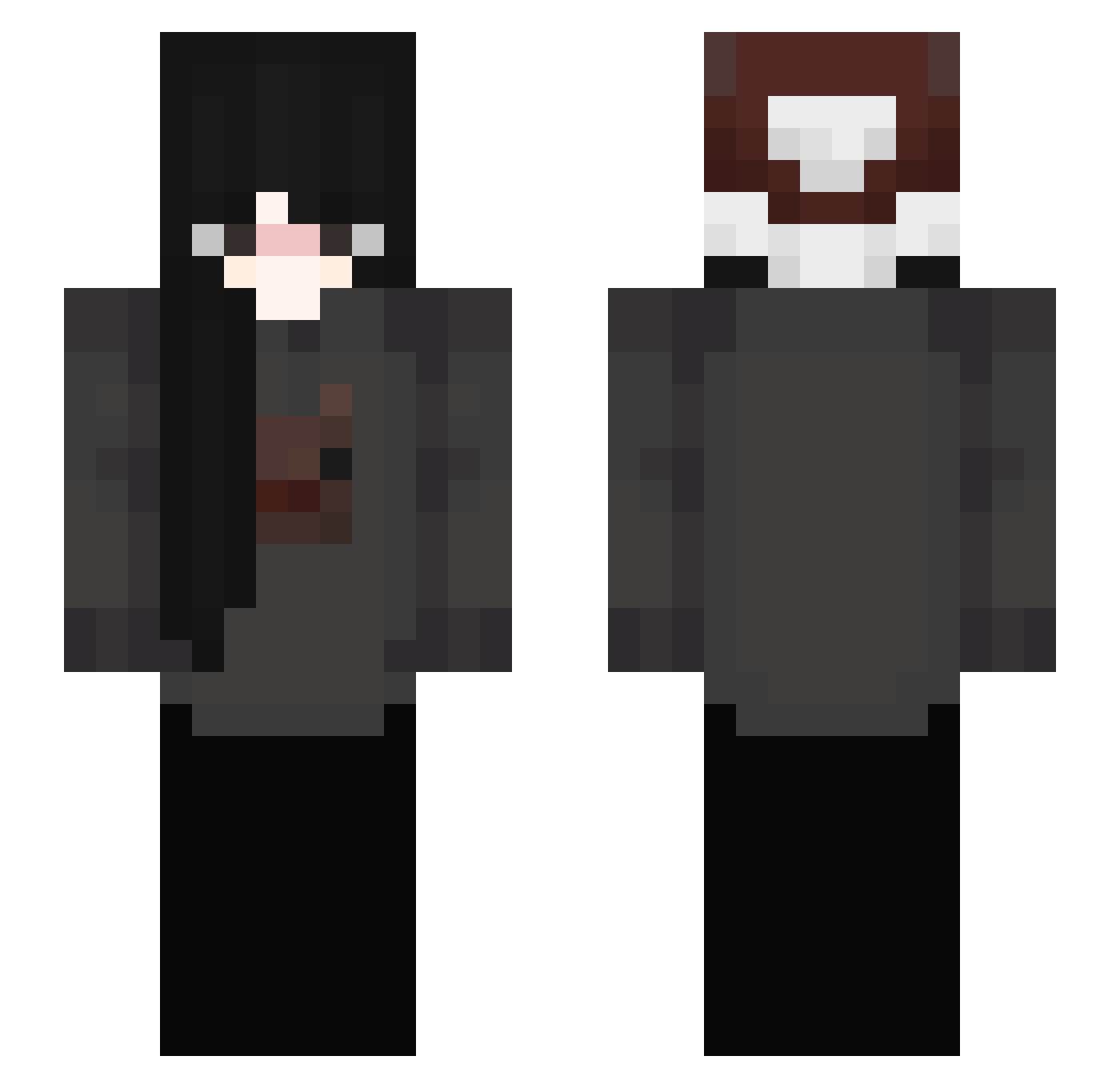 9minutes Minecraft skin, front and back view