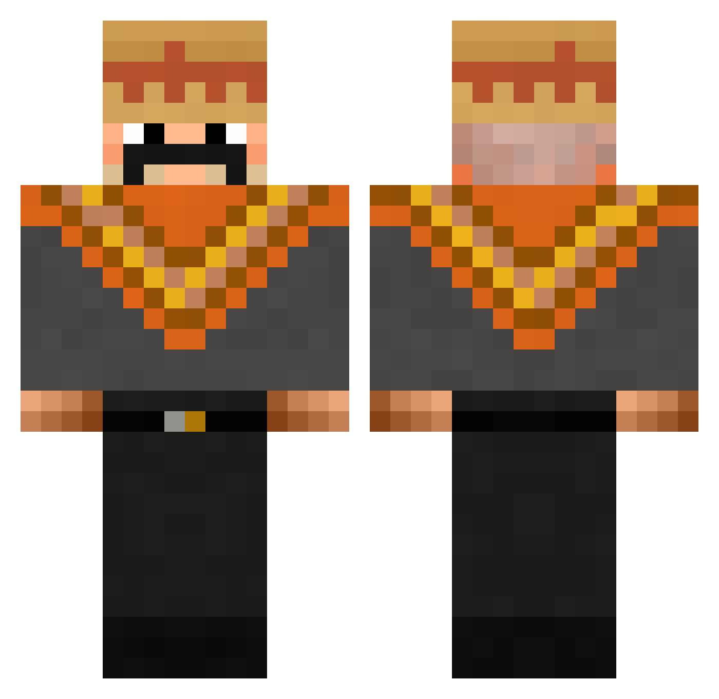 223xona Minecraft skin, front and back view