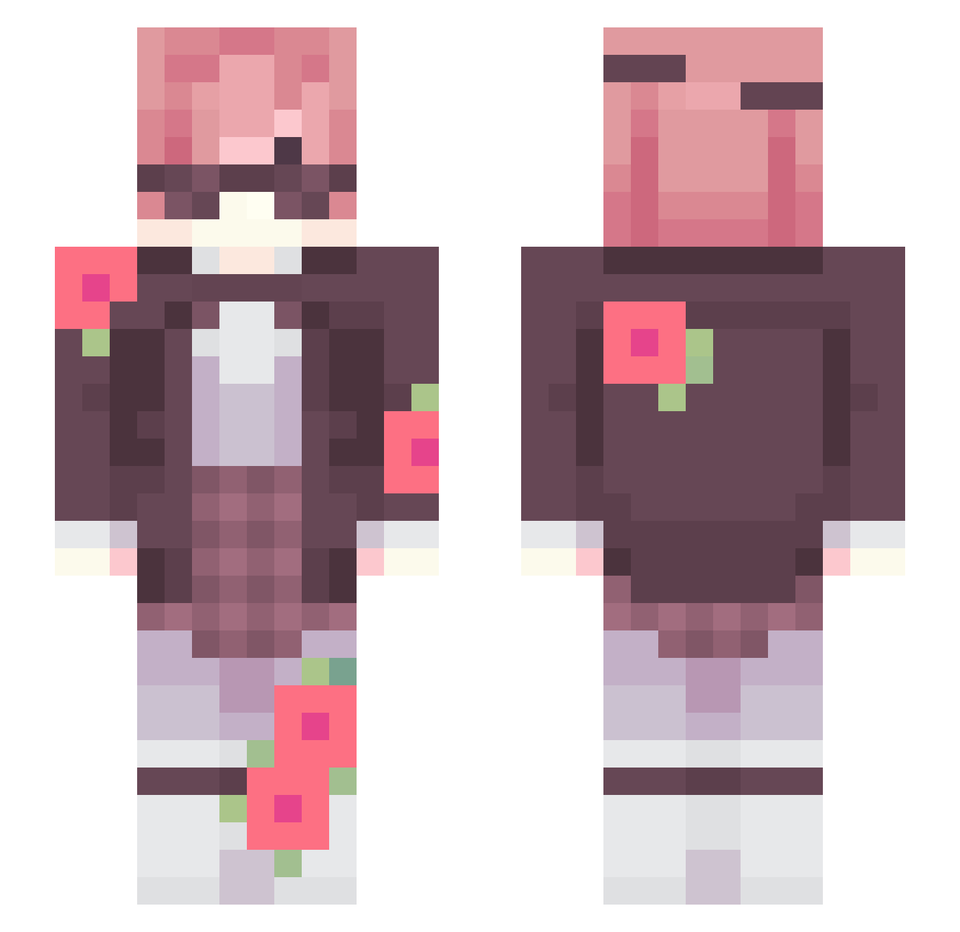 skirret Minecraft skin, front and back view