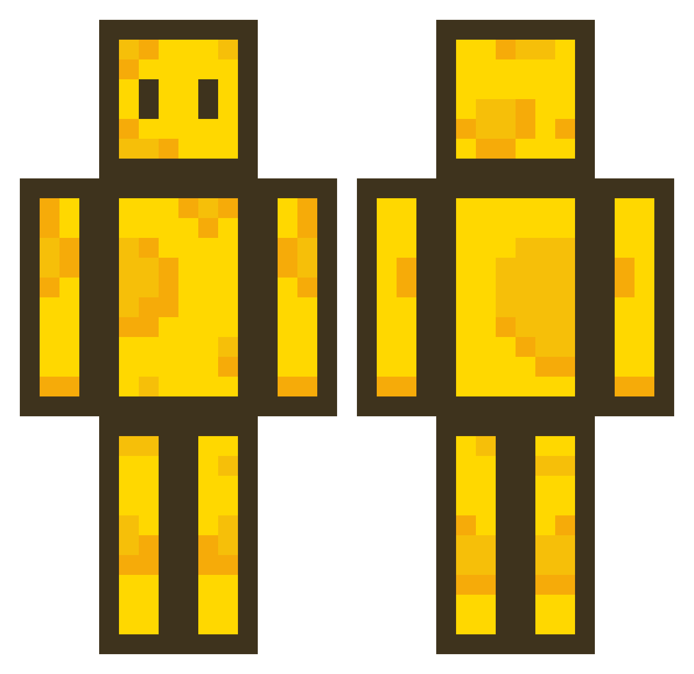 DopeSwissCheese Minecraft skin, front and back view