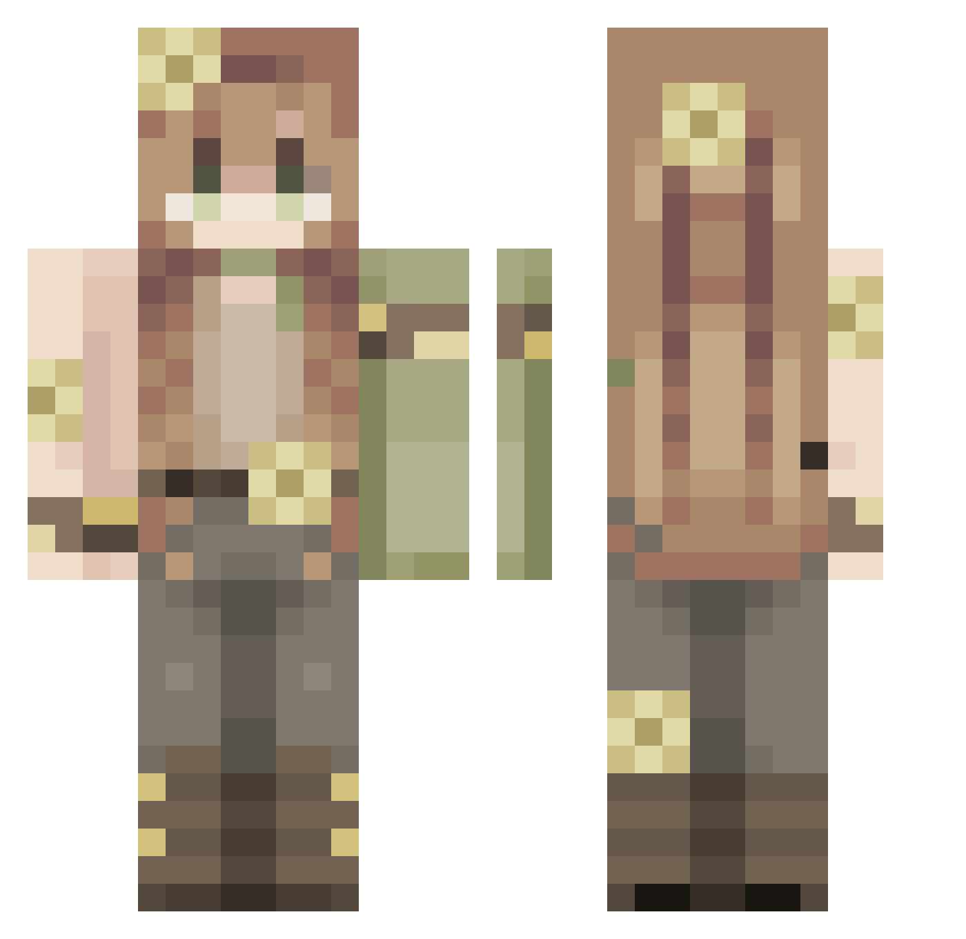 RYNERI Minecraft skin, front and back view