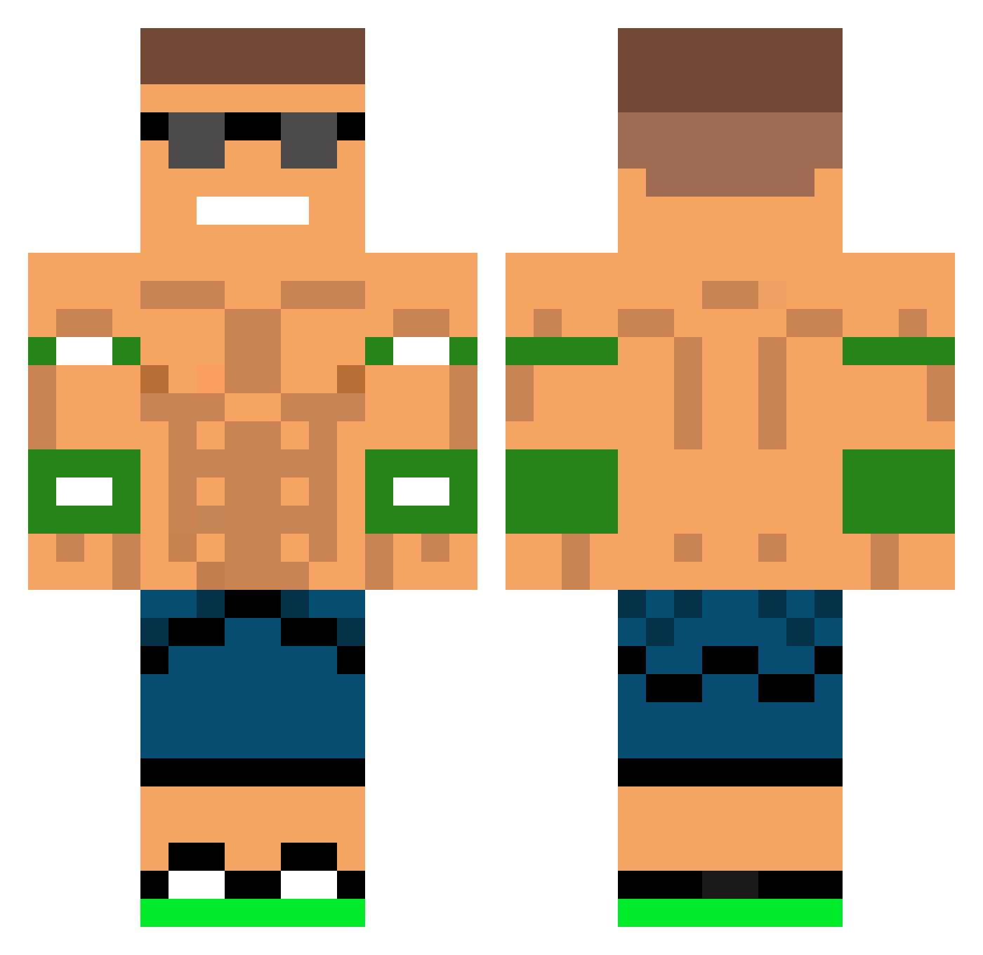 Twixbarmp3 Minecraft skin, front and back view