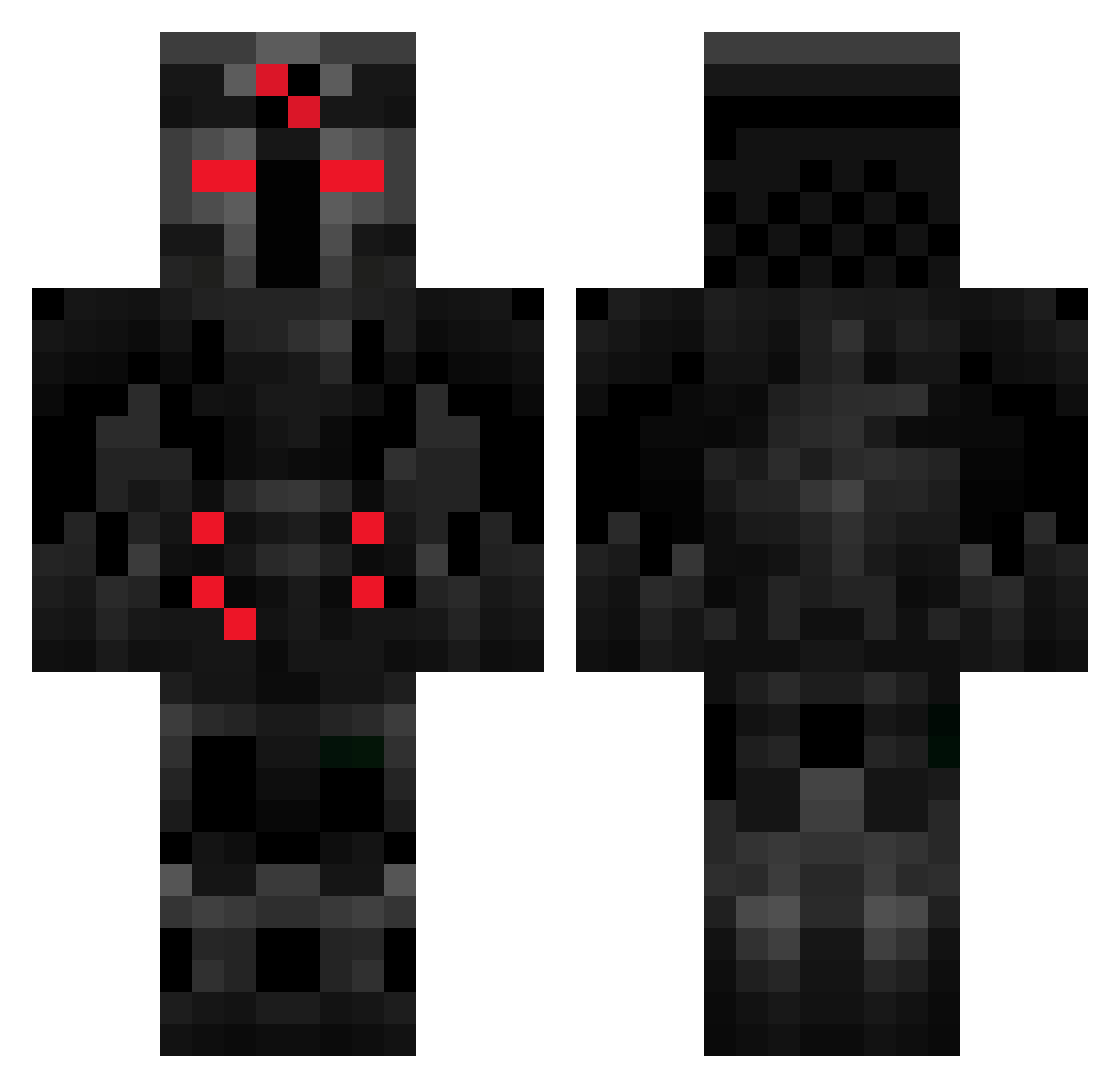 Stabbymx Minecraft skin, front and back view
