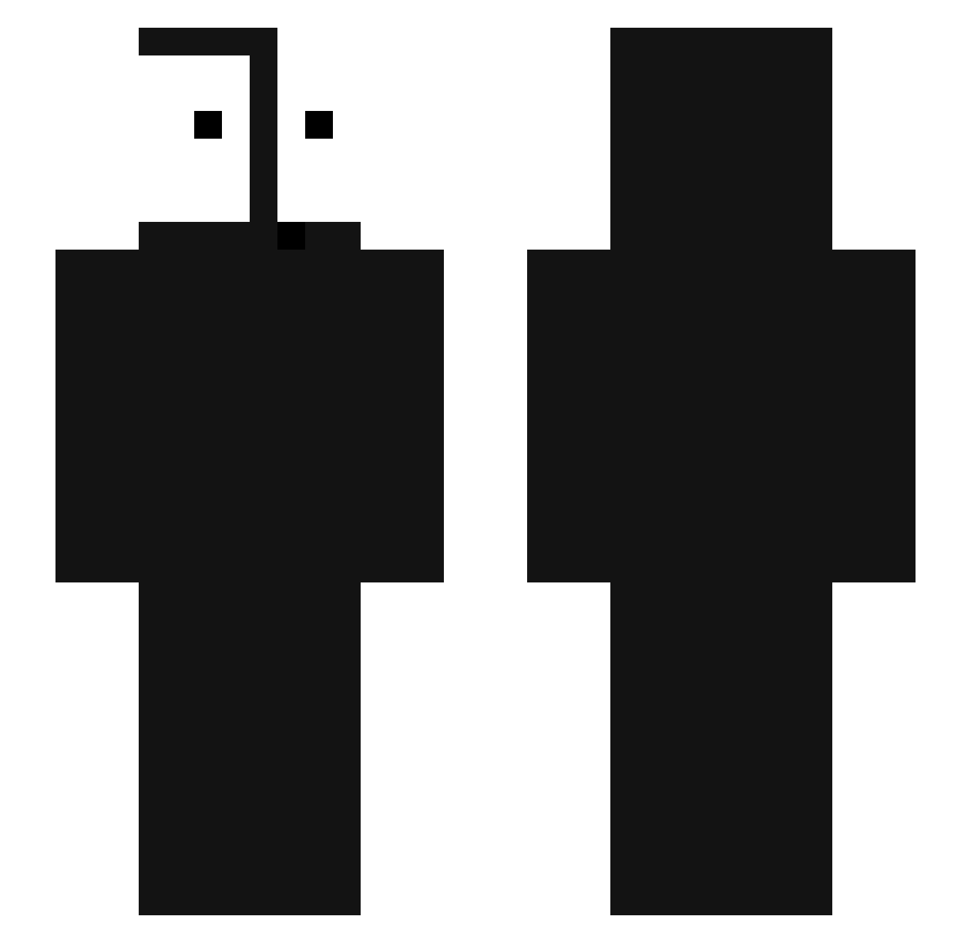 TacoDeBigode Minecraft skin, front and back view