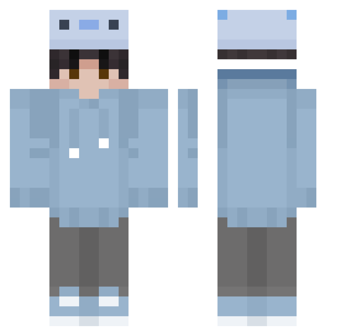 VIPABDOO Minecraft skin, front and back view