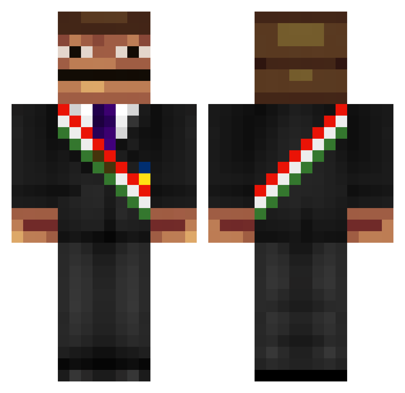 JorgeAntoniox Minecraft skin, front and back view