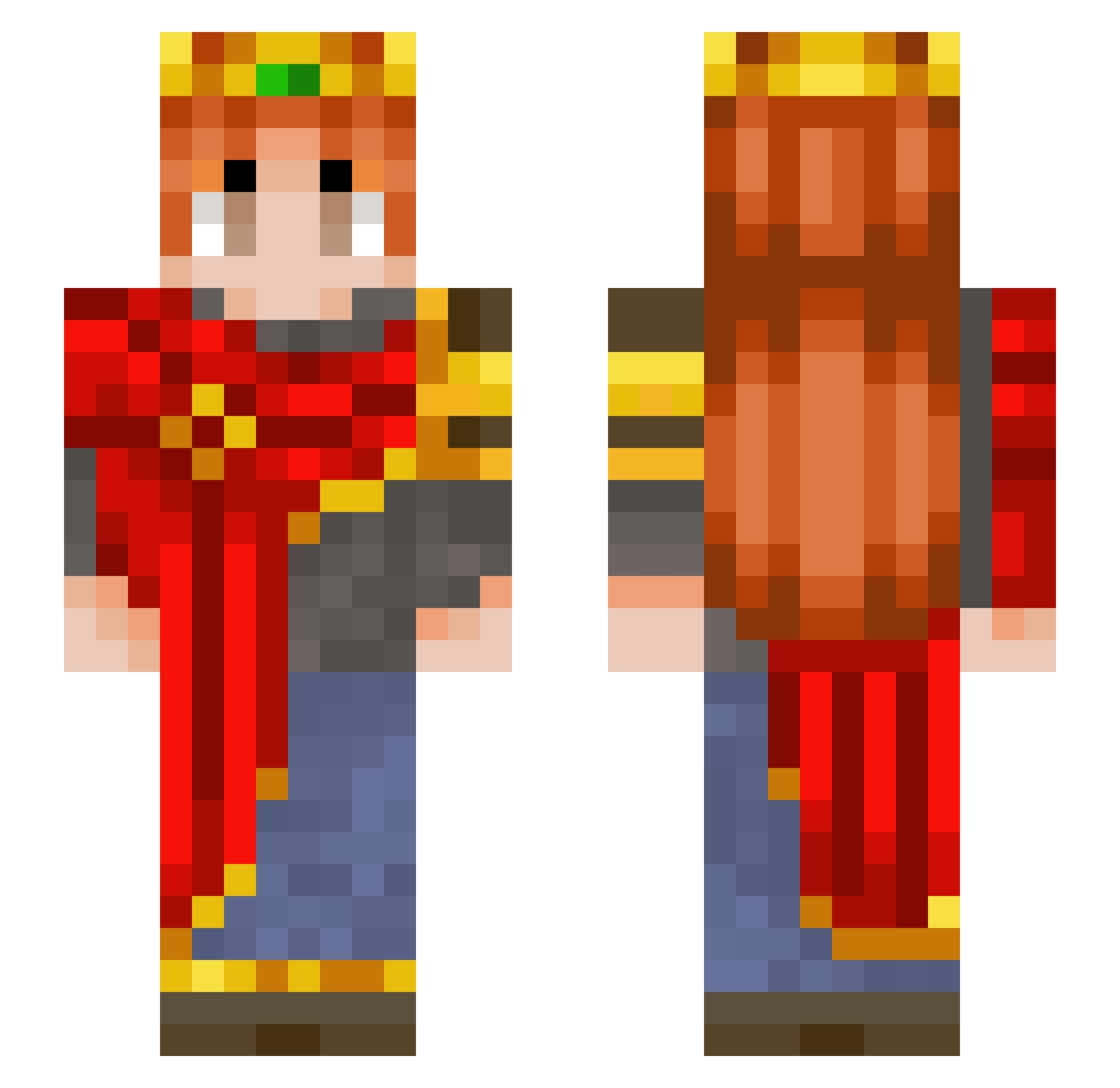 DrDKDent Minecraft skin, front and back view