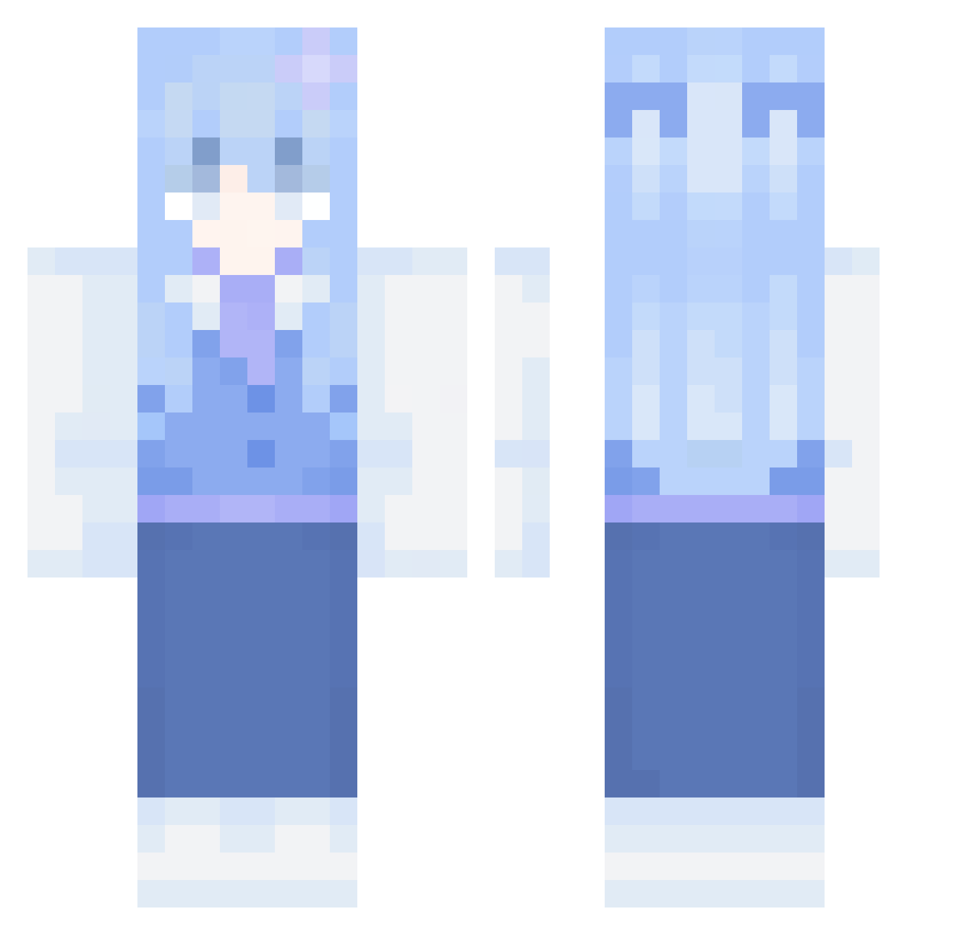 Ptite_tchow Minecraft skin, front and back view