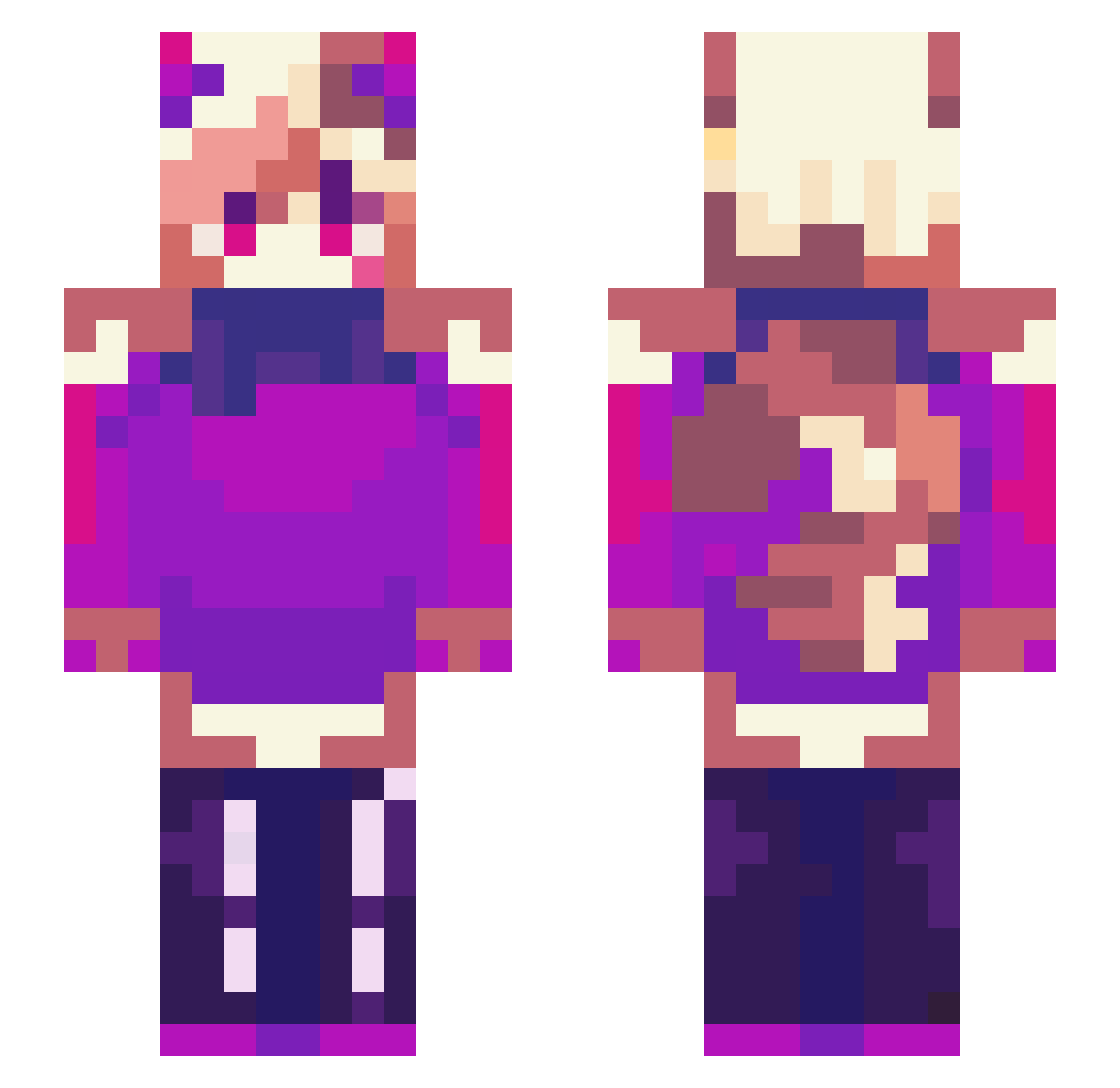 NyawrOwO Minecraft skin, front and back view