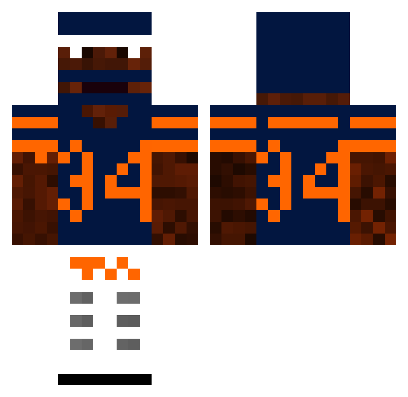 Sweetnessss Minecraft skin, front and back view