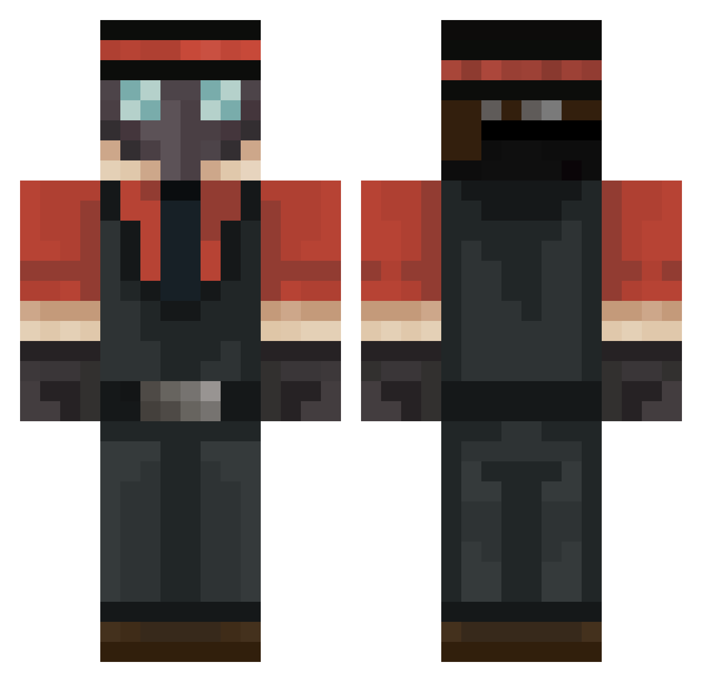 SRincarnate Minecraft skin, front and back view