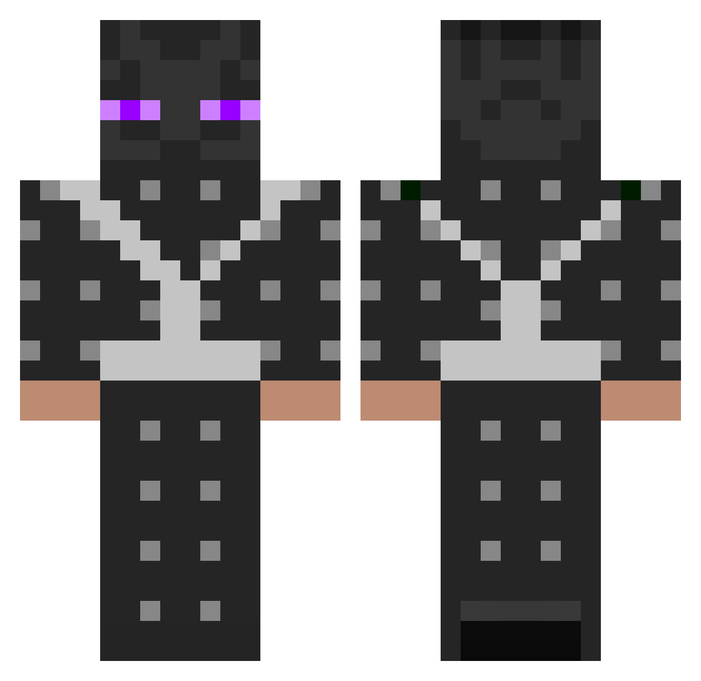 Charity Minecraft skin, front and back view