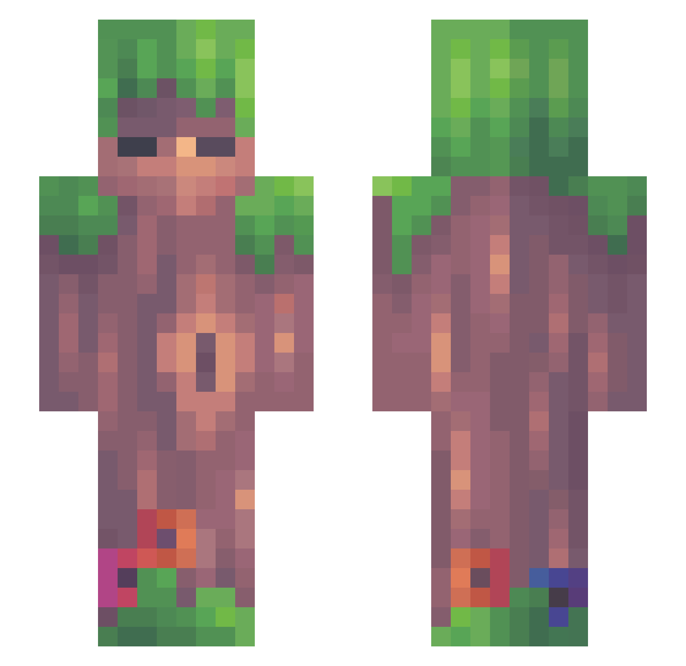 Fc2OQ Minecraft skin, front and back view