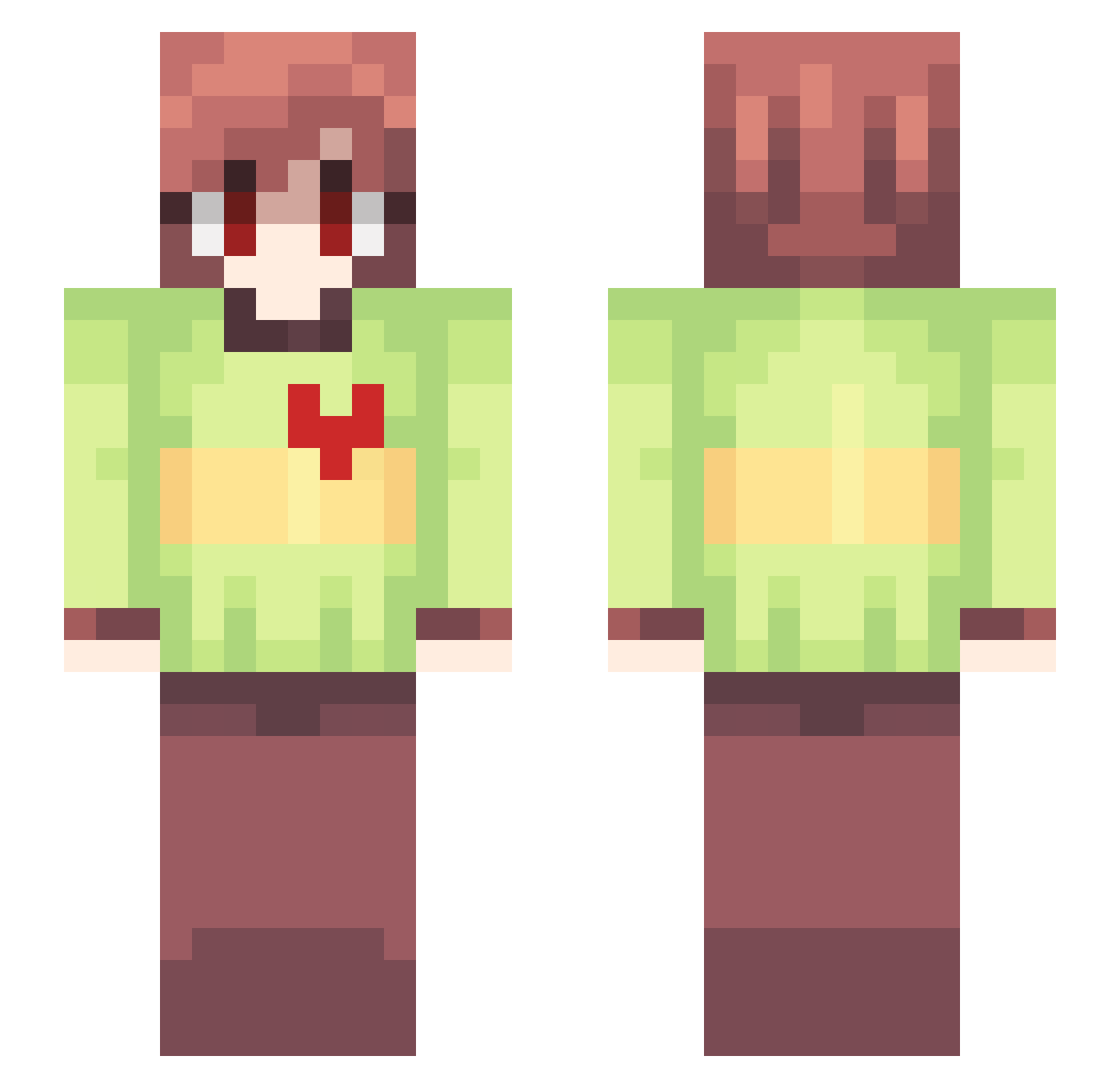 H419 Minecraft skin, front and back view