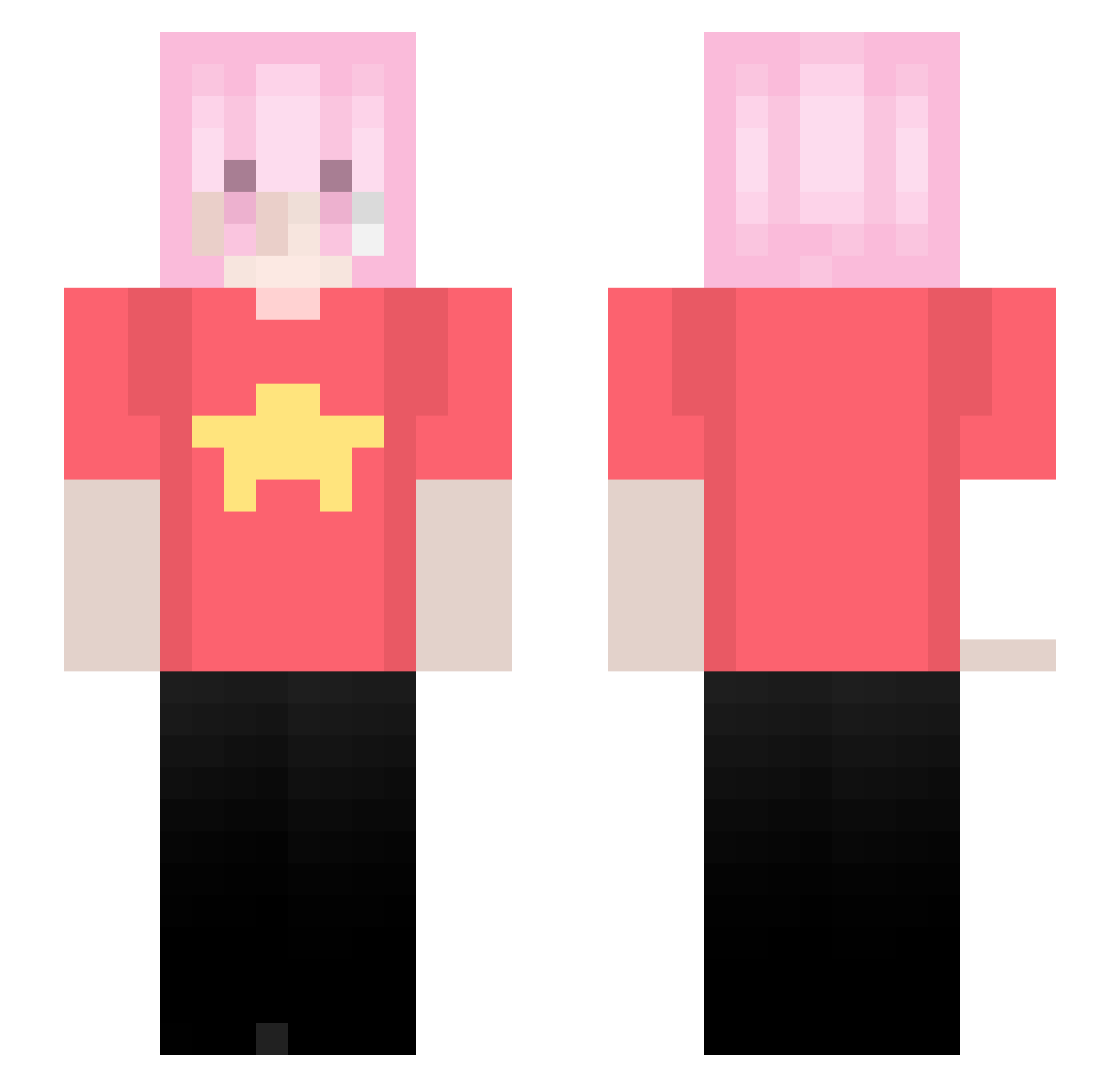 w7ay Minecraft skin, front and back view