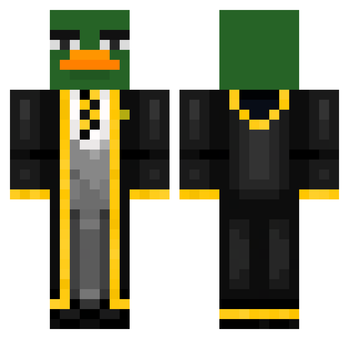 Jamesok123 Minecraft skin, front and back view
