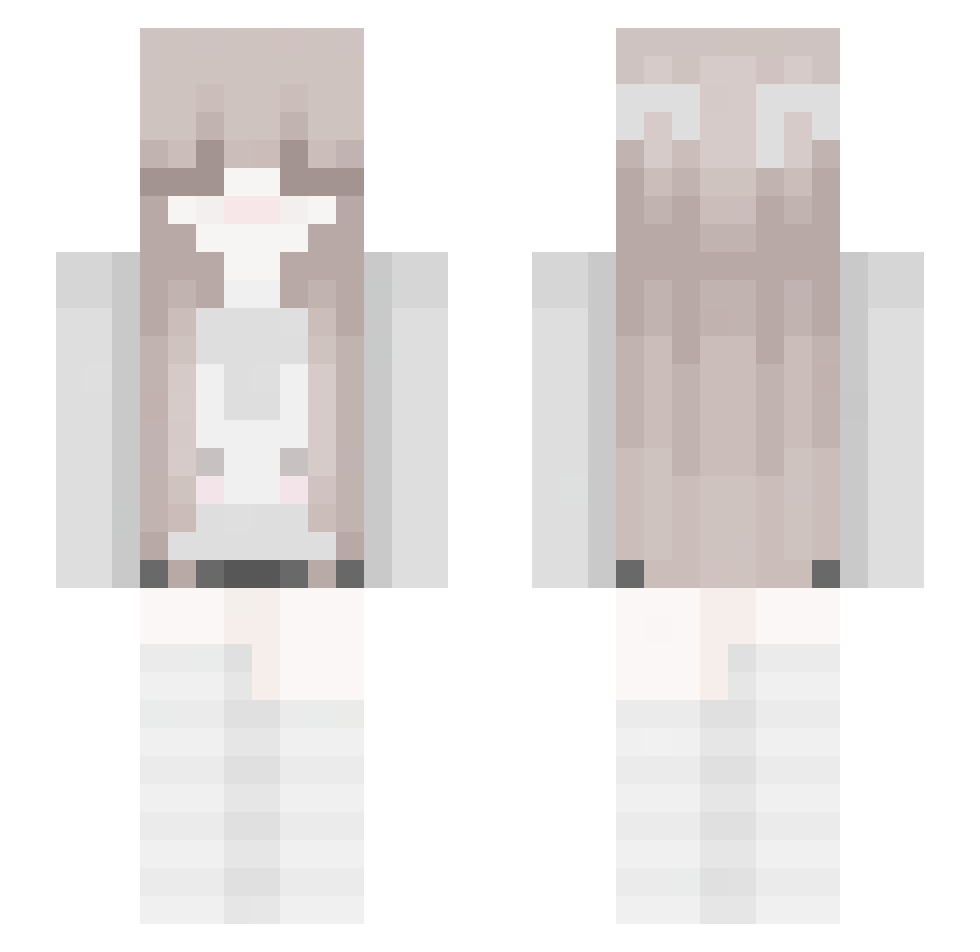 Vanscy Minecraft skin, front and back view