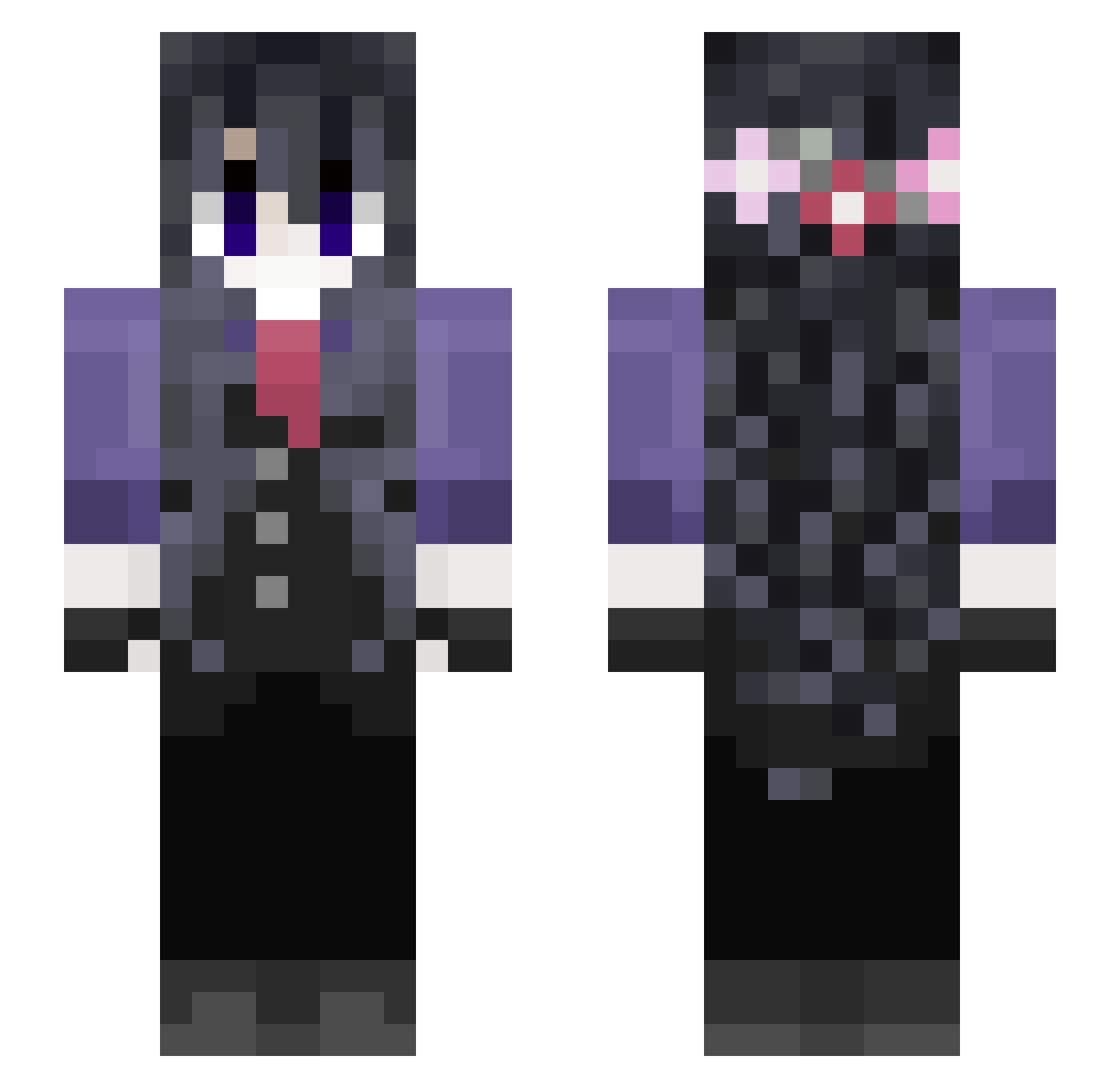 Arothell Minecraft skin, front and back view
