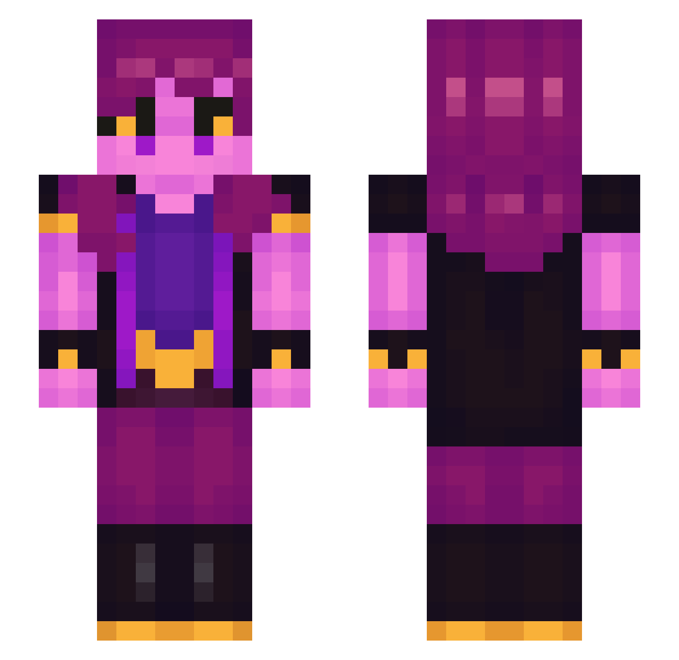 1DevGirlZoe Minecraft skin, front and back view