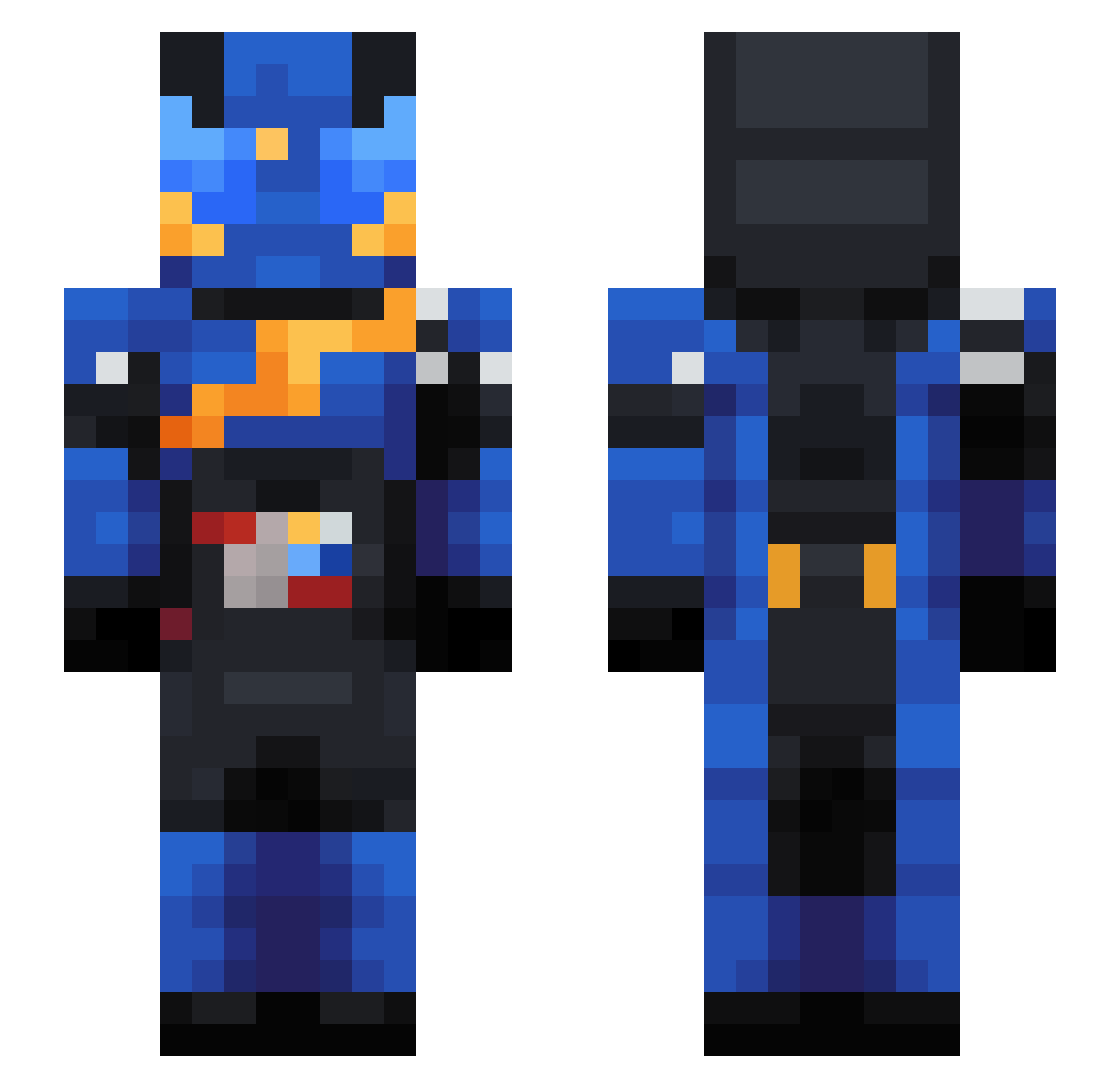 Zig_zane Minecraft skin, front and back view