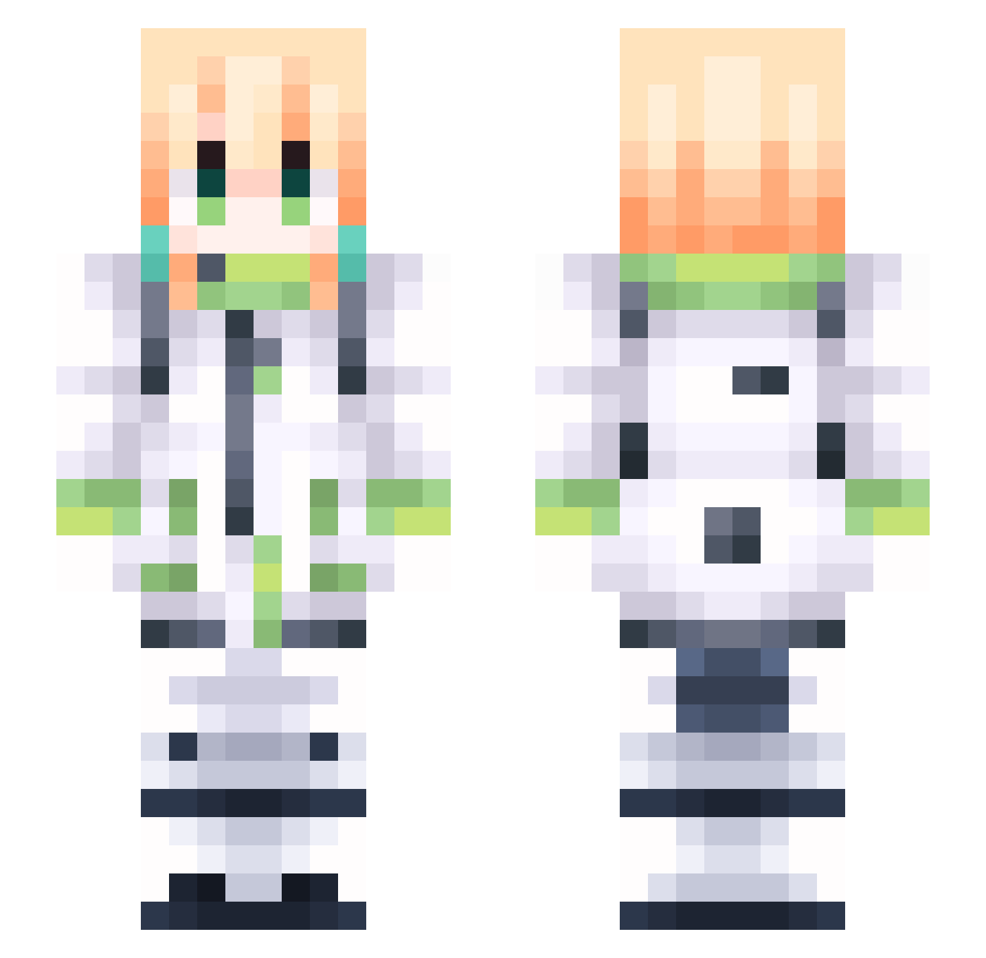 Shika_Noko Minecraft skin, front and back view