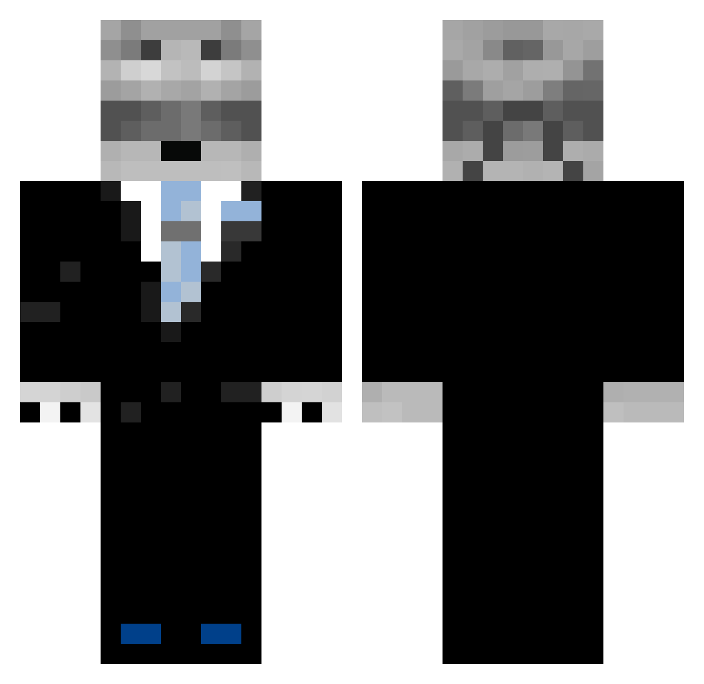Zachcorr Minecraft skin, front and back view