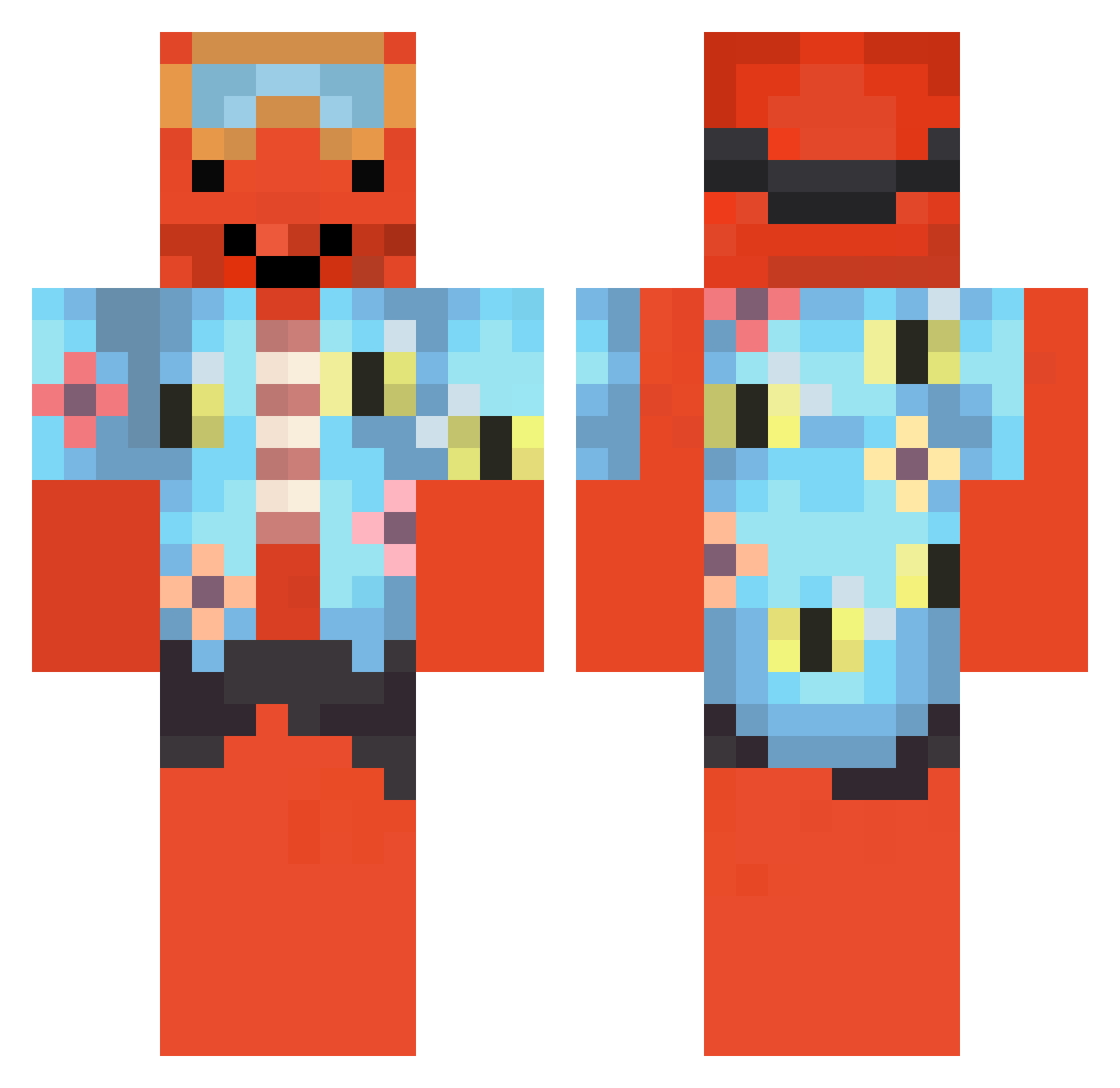 Gusa_1200 Minecraft skin, front and back view