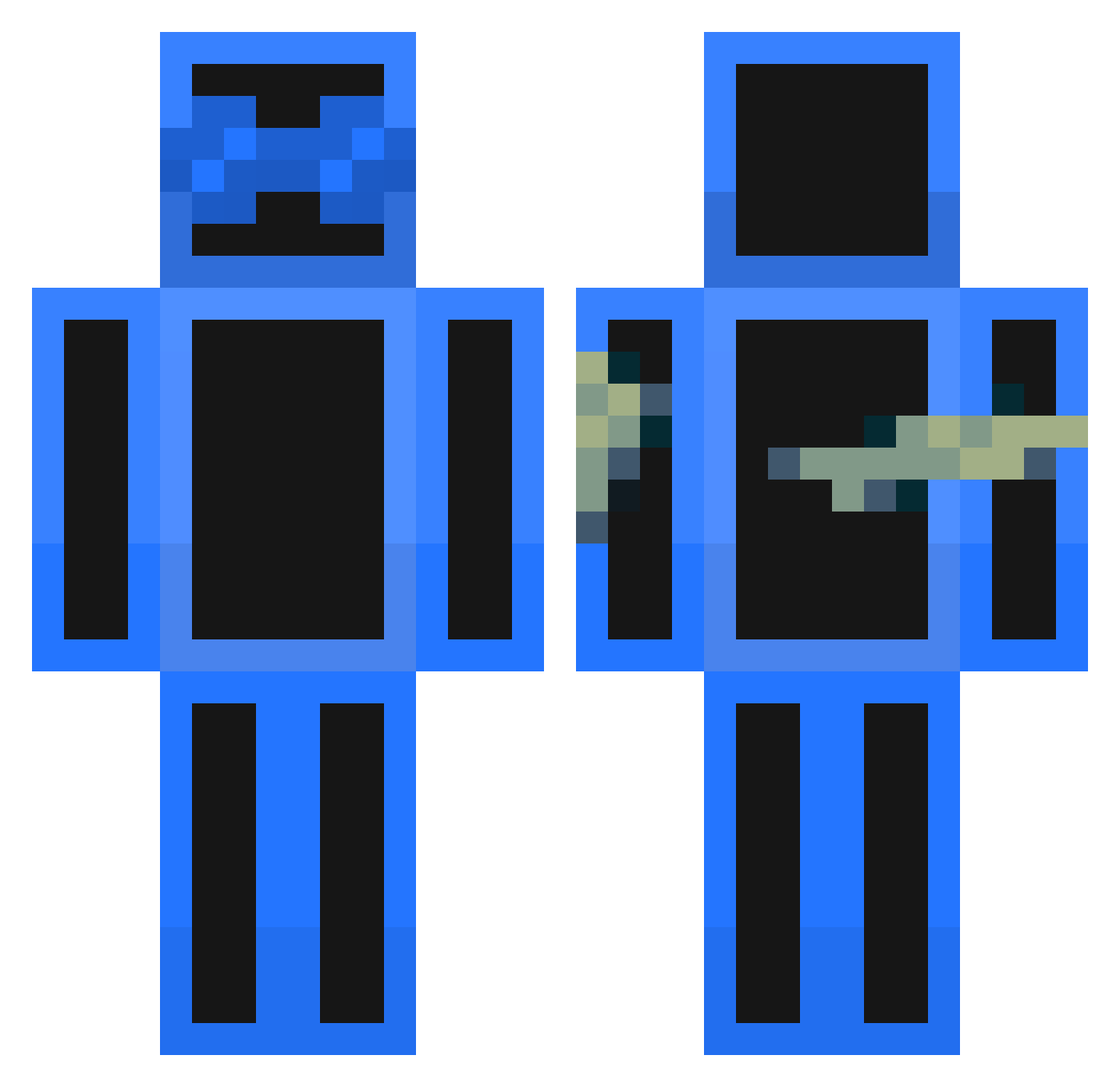 Random_Mations Minecraft skin, front and back view