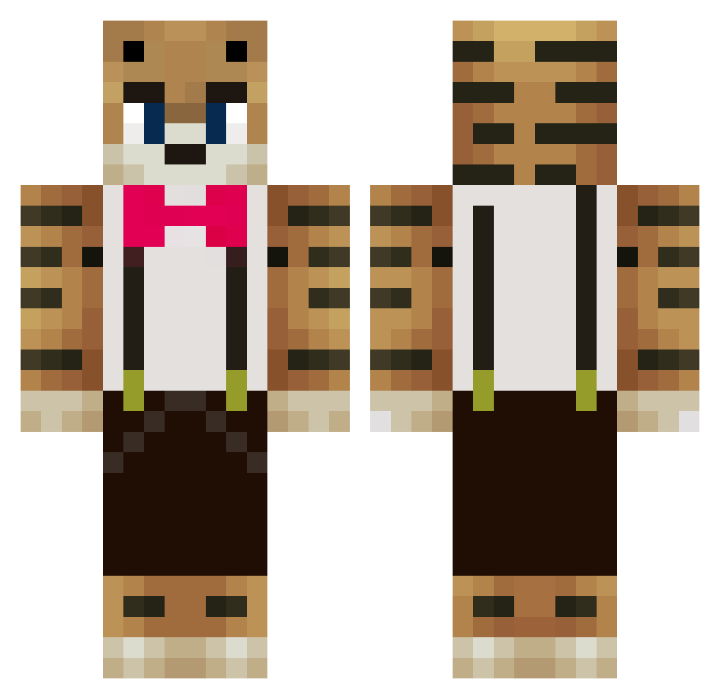 FabbyzZ Minecraft skin, front and back view