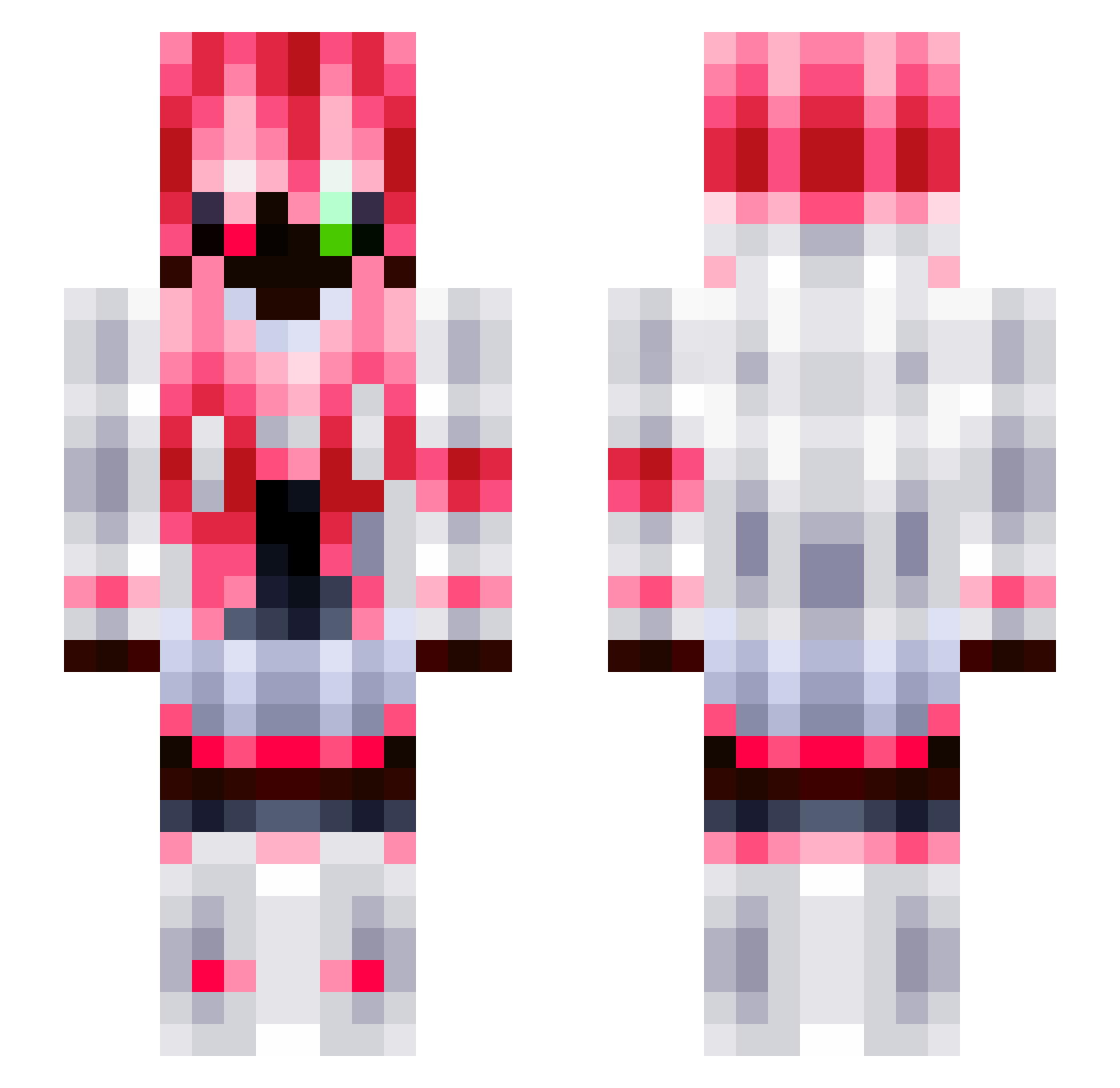 Dulgey Minecraft skin, front and back view