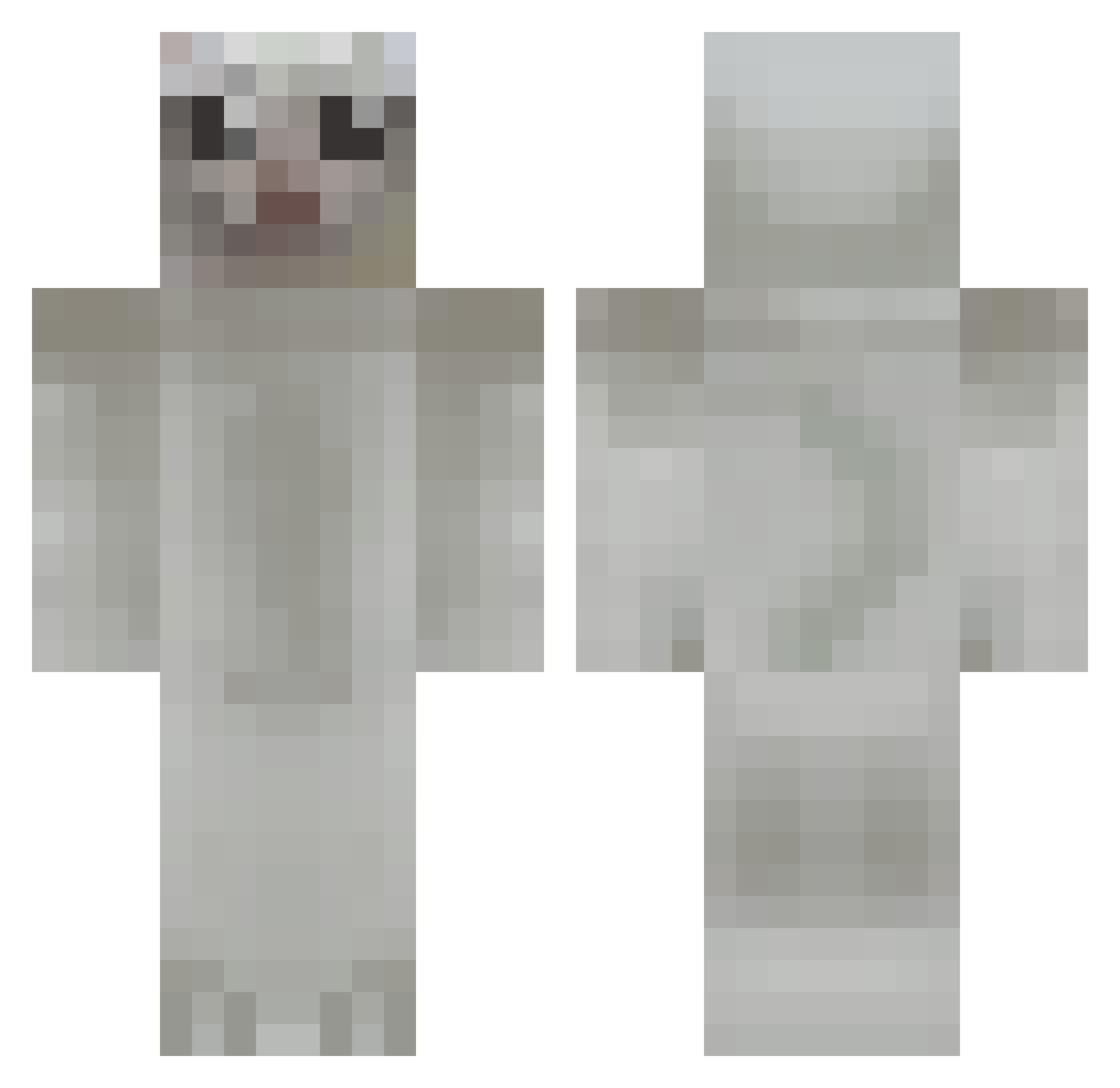 0x5o Minecraft skin, front and back view