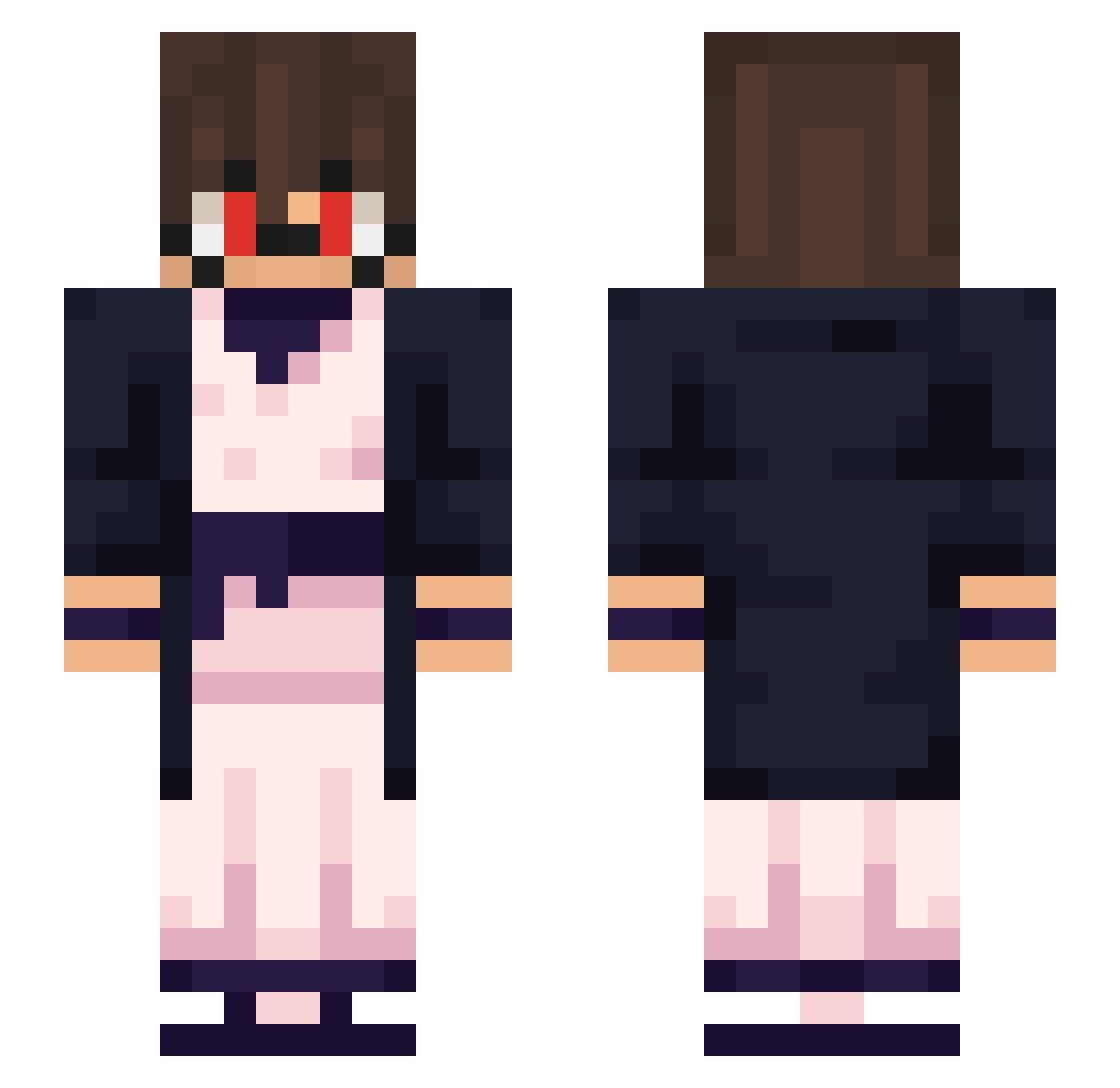 PRESTONFIGHTER Minecraft skin, front and back view