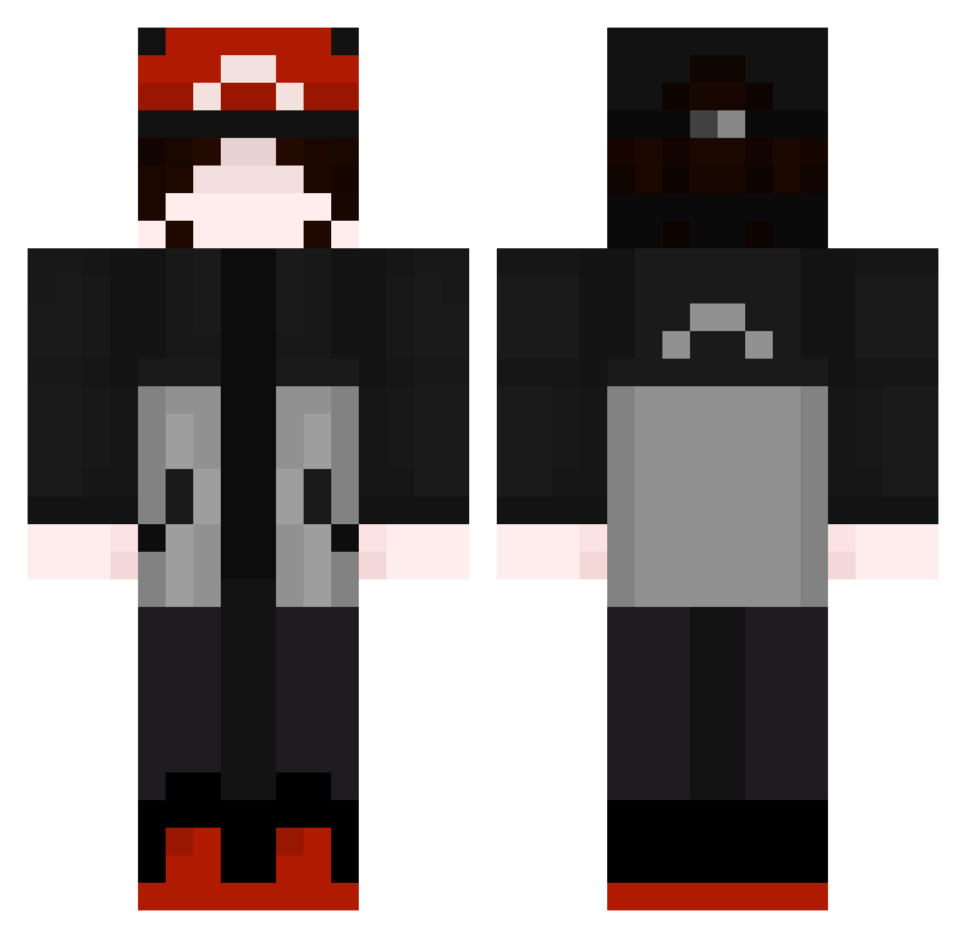 Keyjow Minecraft skin, front and back view