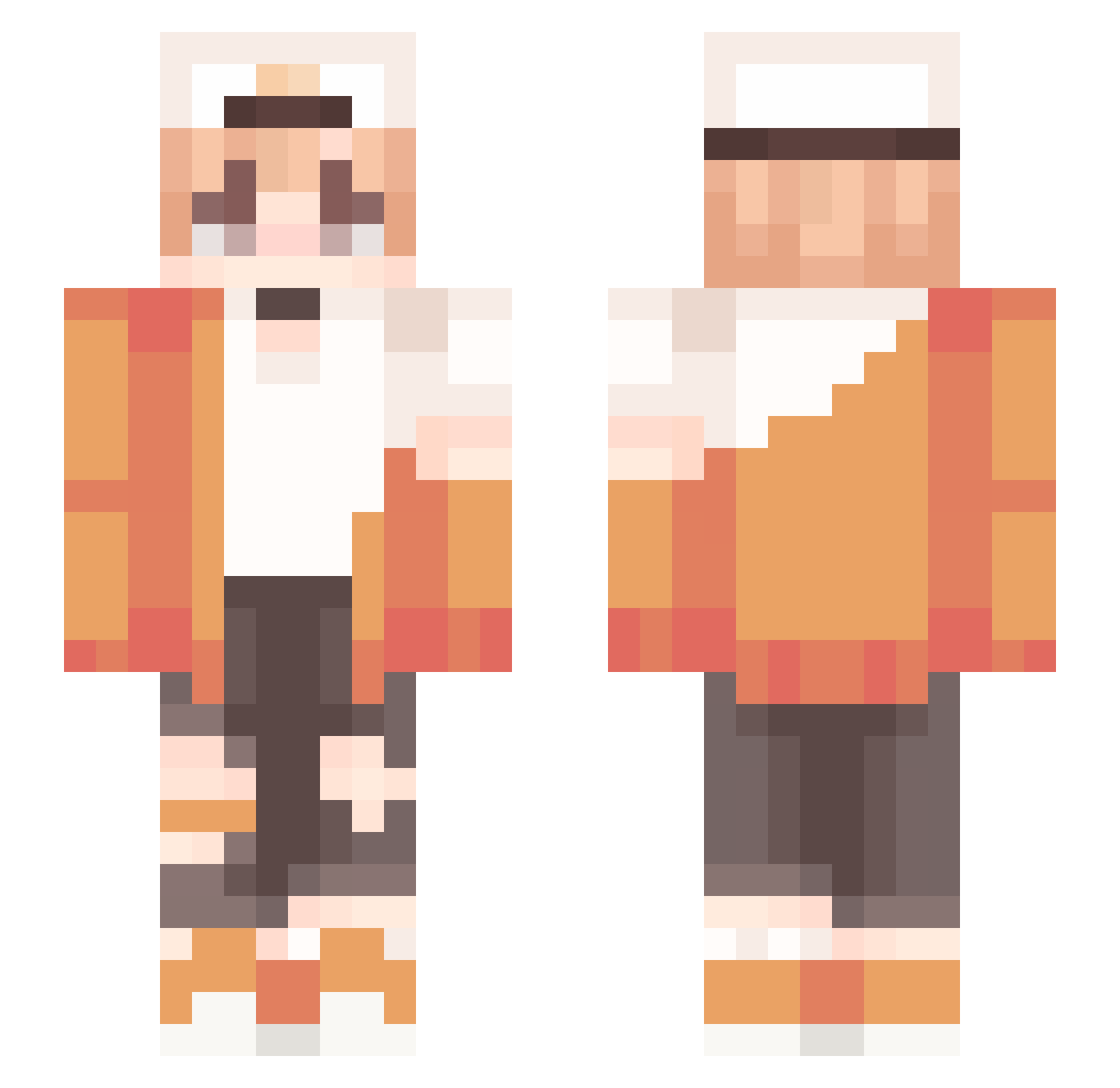 iAlali Minecraft skin, front and back view