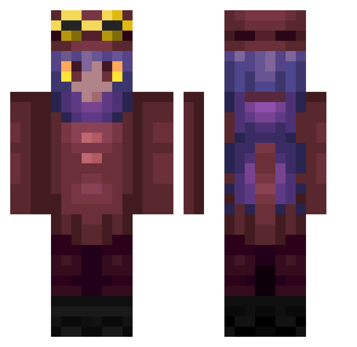 Screener079 Minecraft skin, front and back view