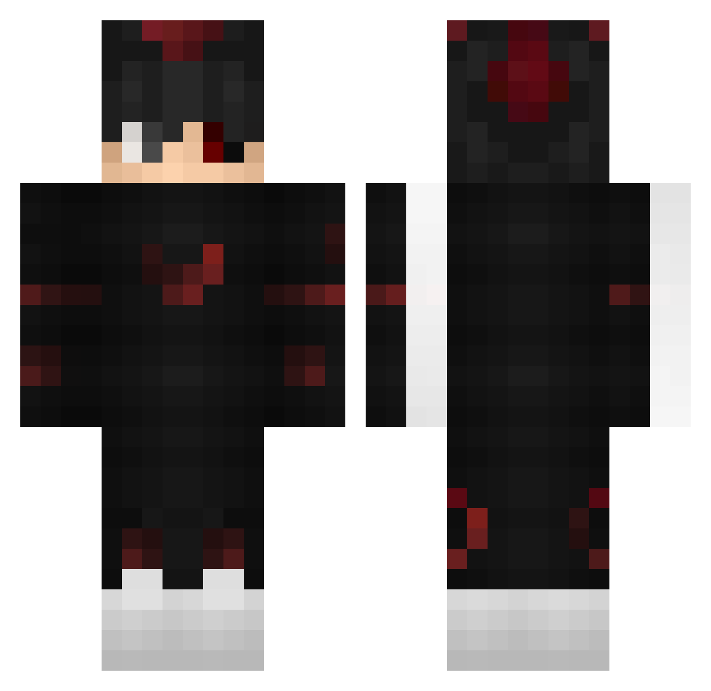 ZahnstocherIzzda Minecraft skin, front and back view