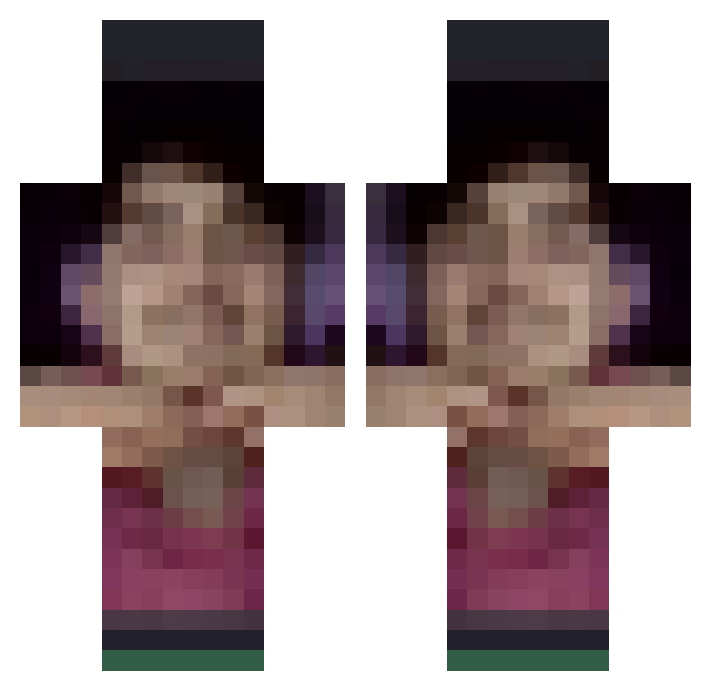 Ajsupercooler Minecraft skin, front and back view