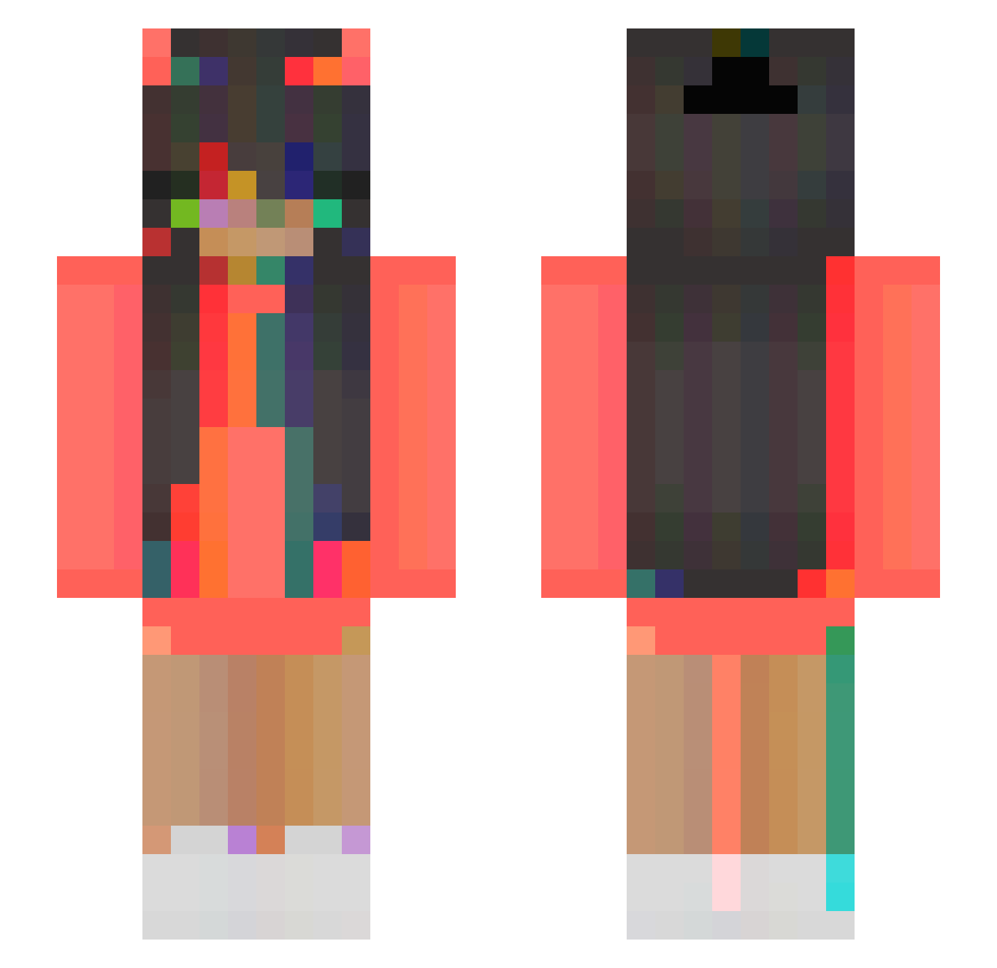 plsIfan Minecraft skin, front and back view