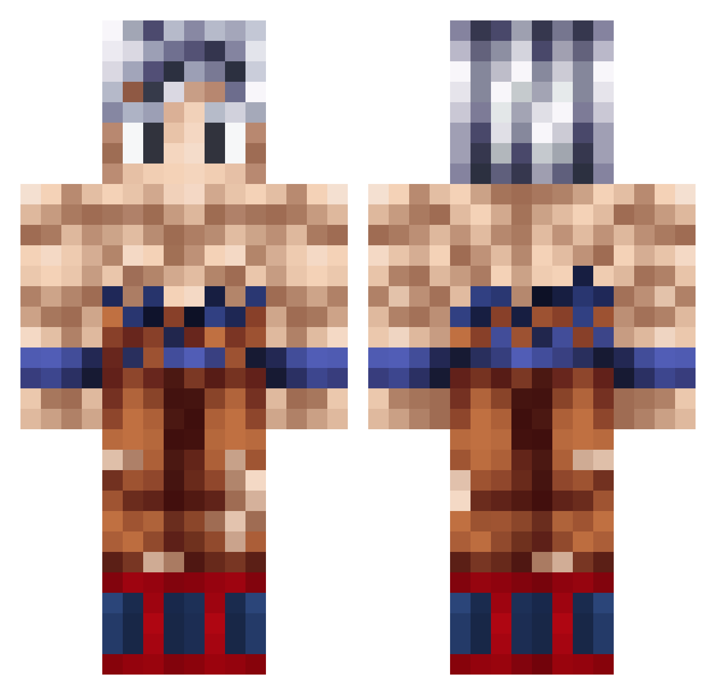 diobellinoo Minecraft skin, front and back view