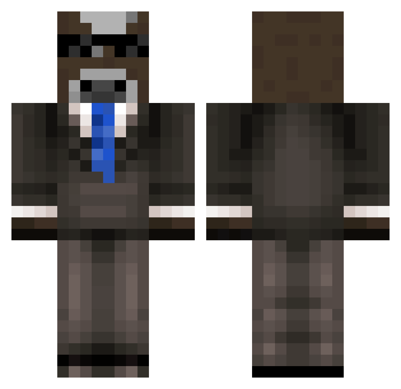 WarEagleLP Minecraft skin, front and back view
