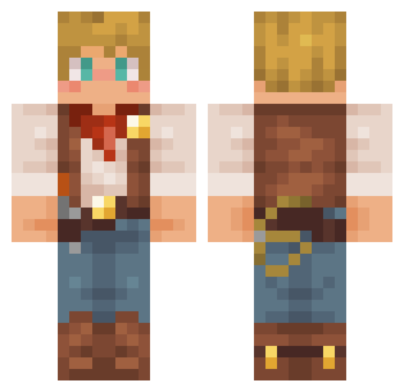 Easydiax Minecraft skin, front and back view